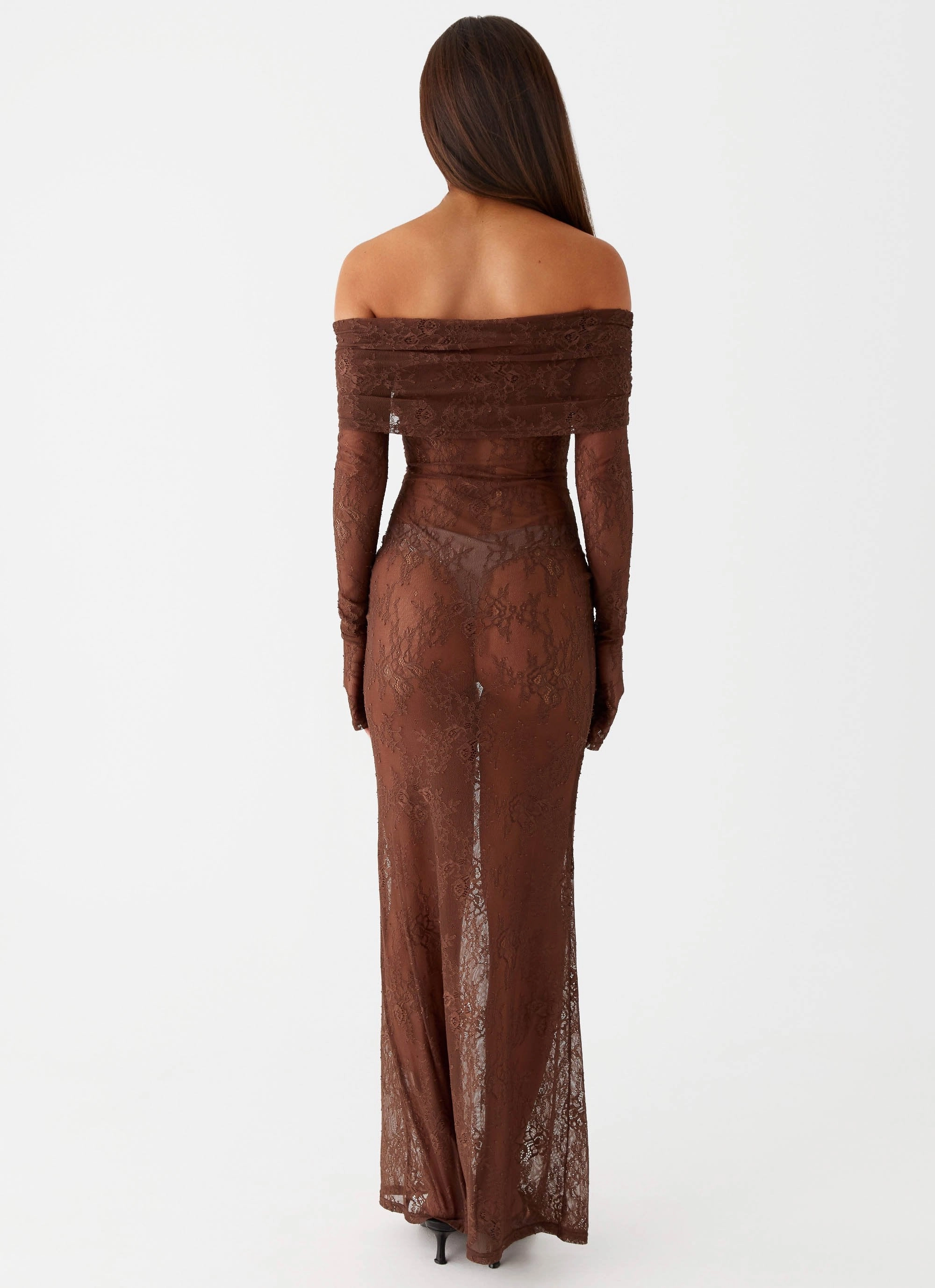 Clean Chic Nadia Lace Maxi Dress - Chocolate