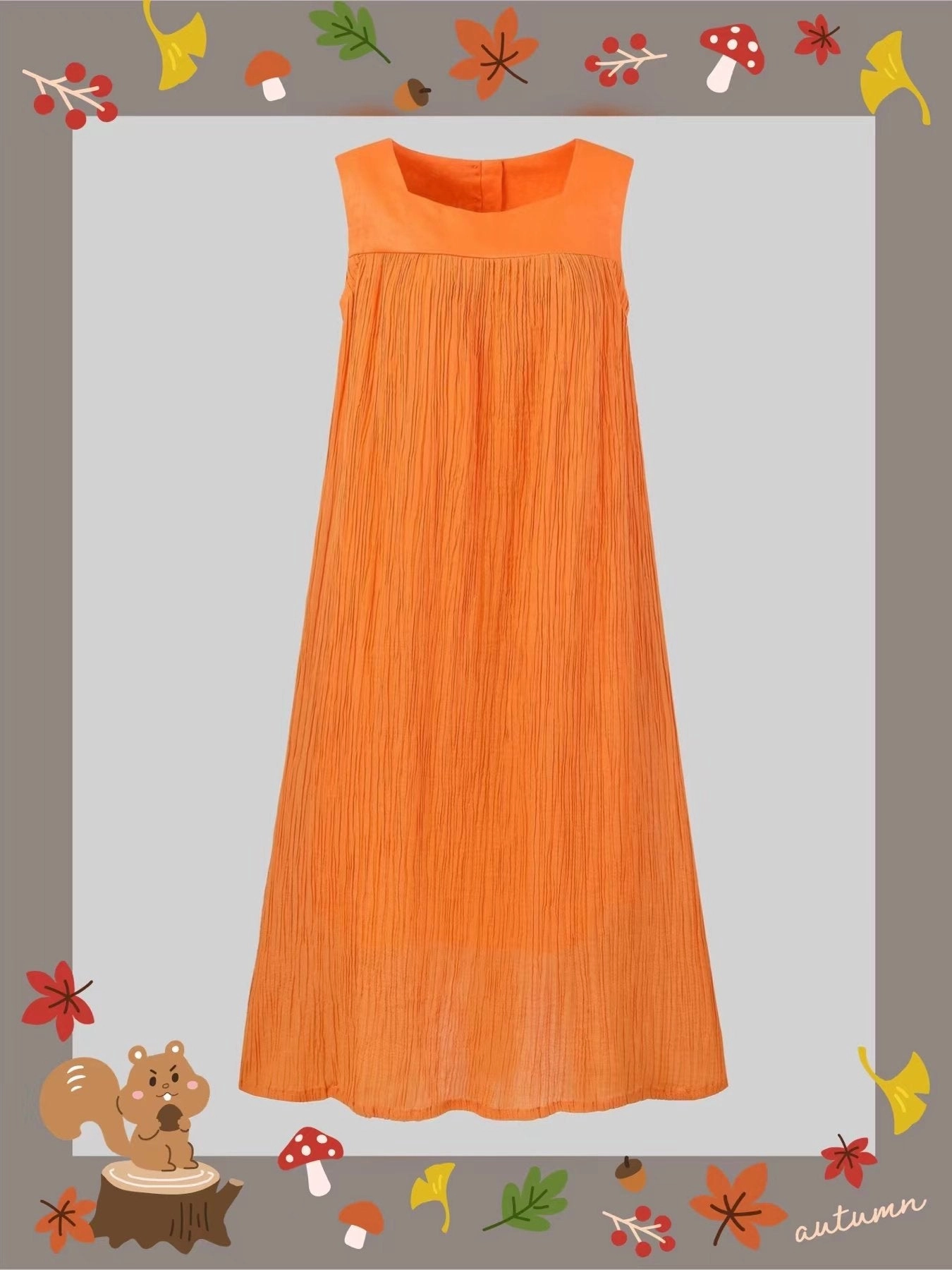 Mandarin Orange 44 |  sleeveless dress Static free Chic Look