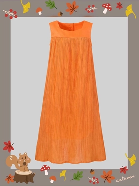 Mandarin Orange 44 |  sleeveless dress Static free Chic Look