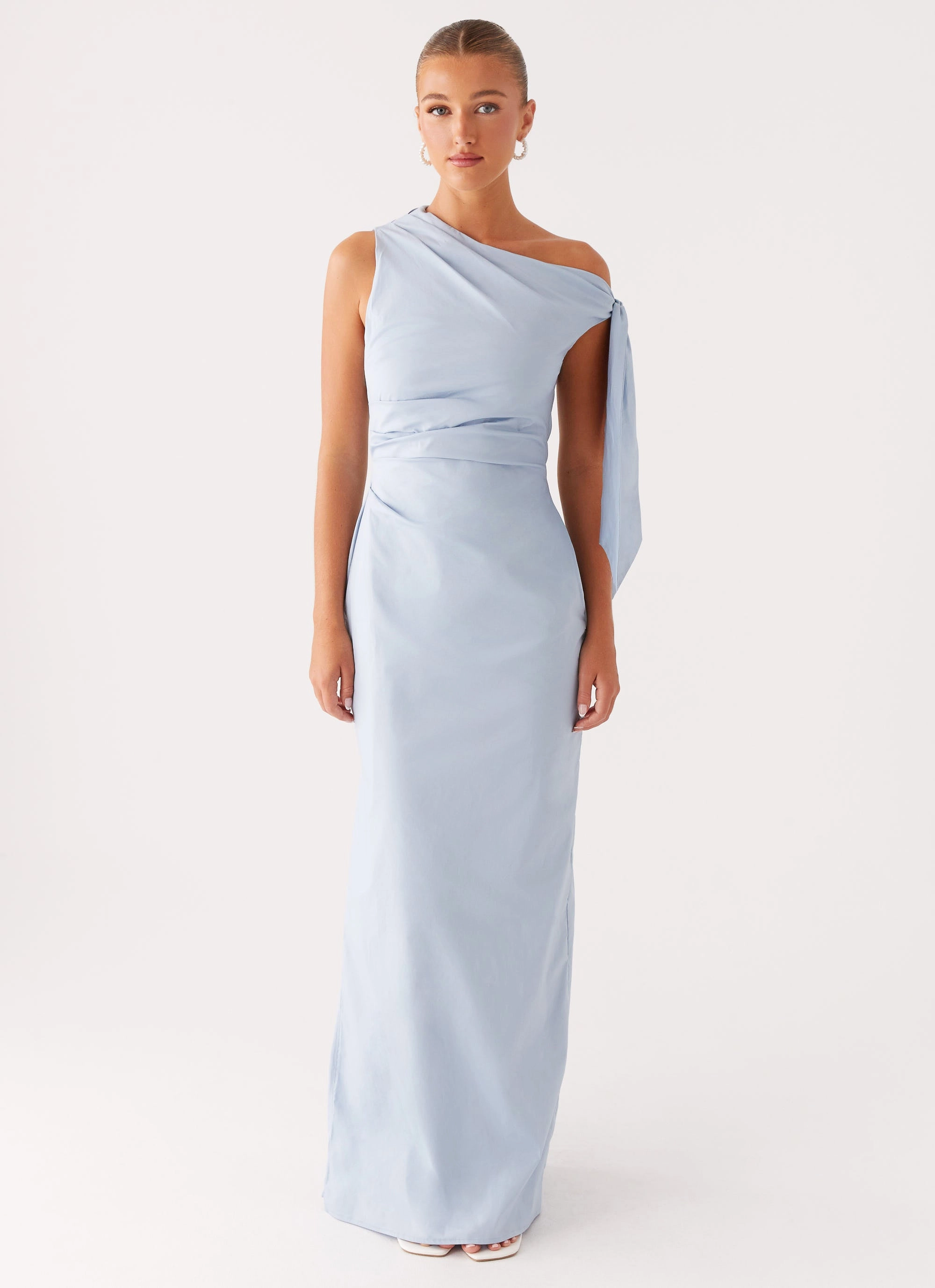 Shape Retention Sleek Volume Marella Maxi Dress - Blue