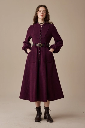 Summer Style Margaret 25|100% wool buttoned down coat