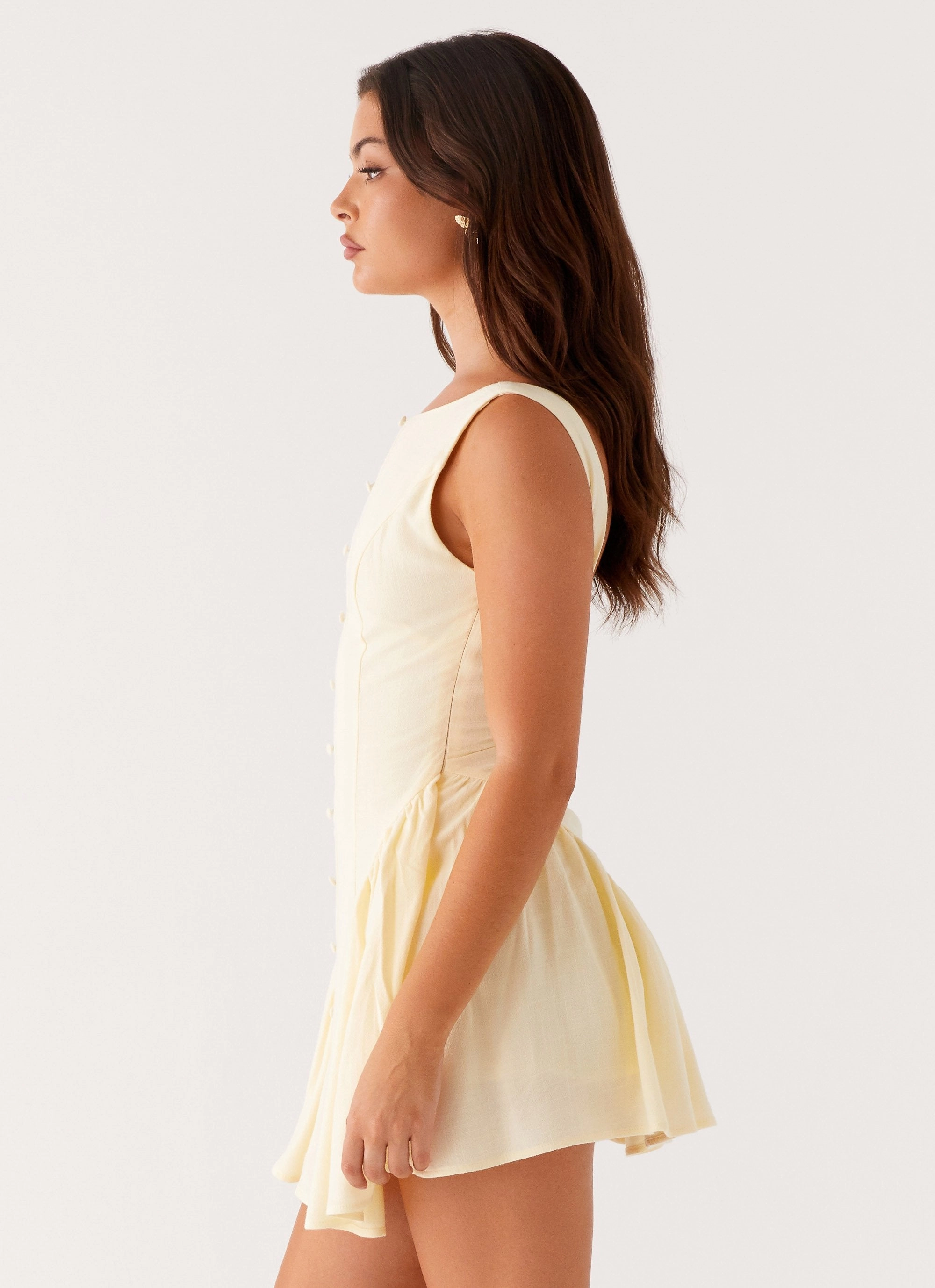 Slim Silhouette Margo Mini Dress - Pale Yellow