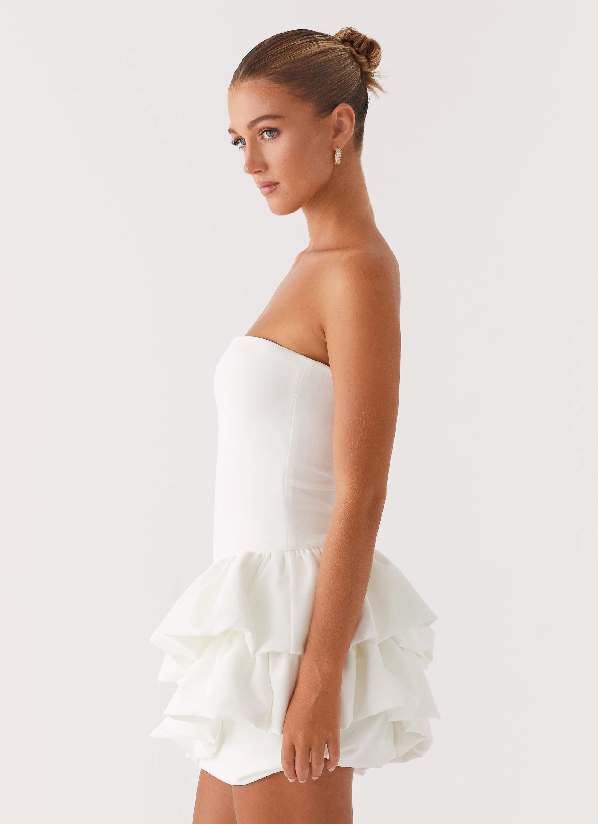 Lace-Edge Marie Mini Dress - White