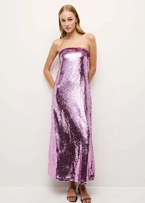 Sequin-Detail Smart Cut Marie Oliver Nalonie Dress Violet