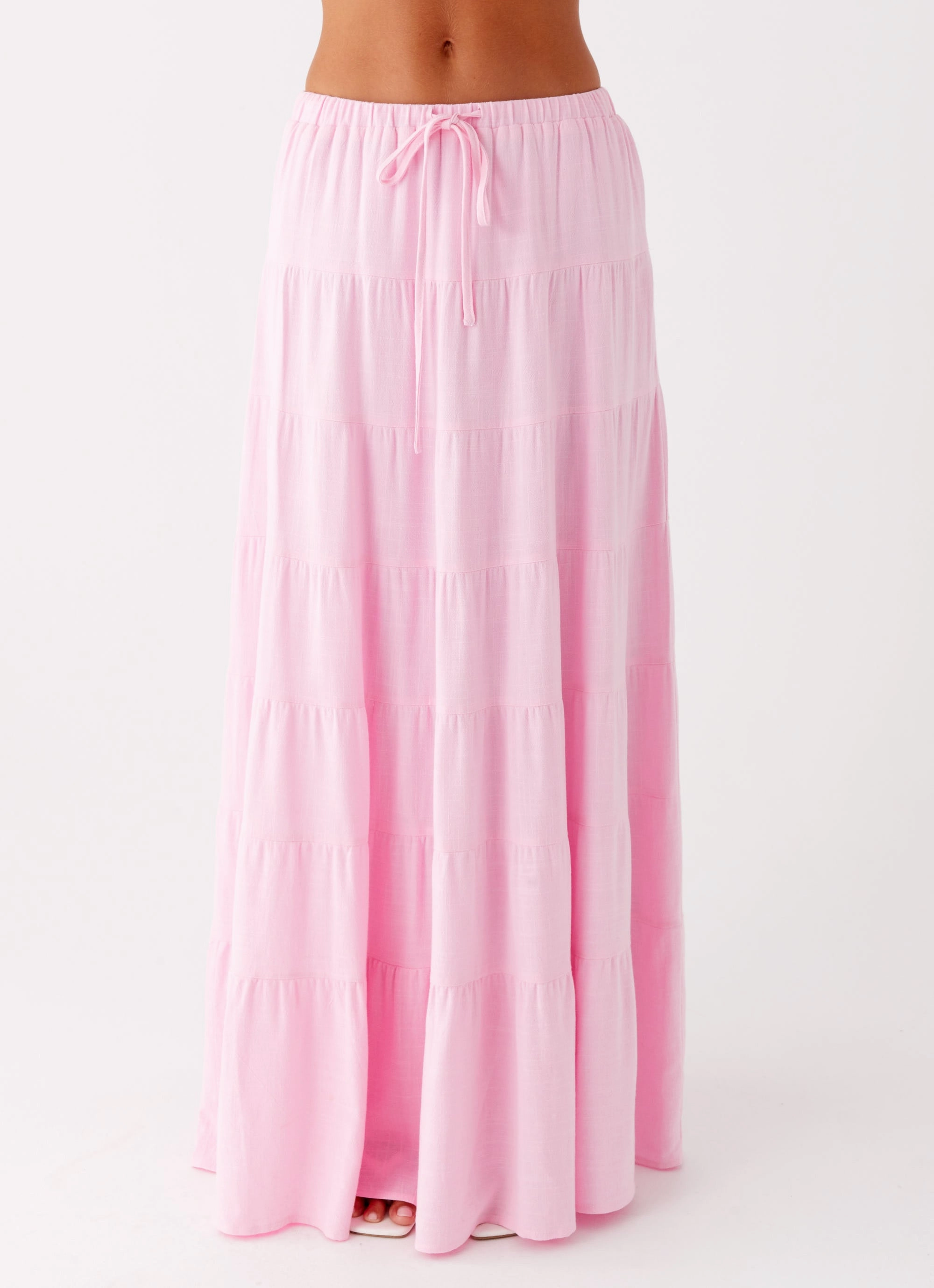 Active Design Wear Mariella Linen Maxi Skirt - Pink