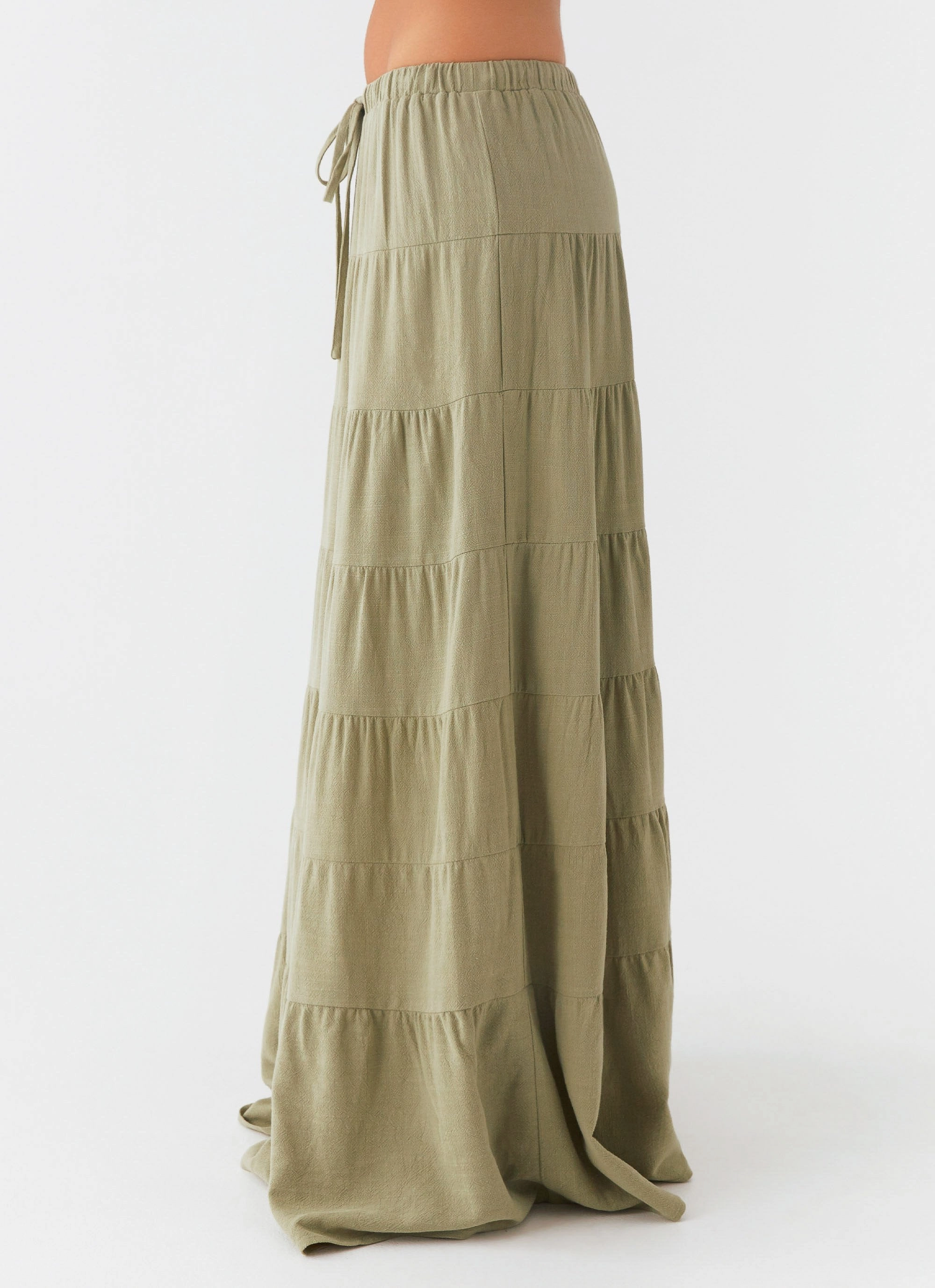 Mariella Linen Maxi Skirt - Sage ReinforcedHemline