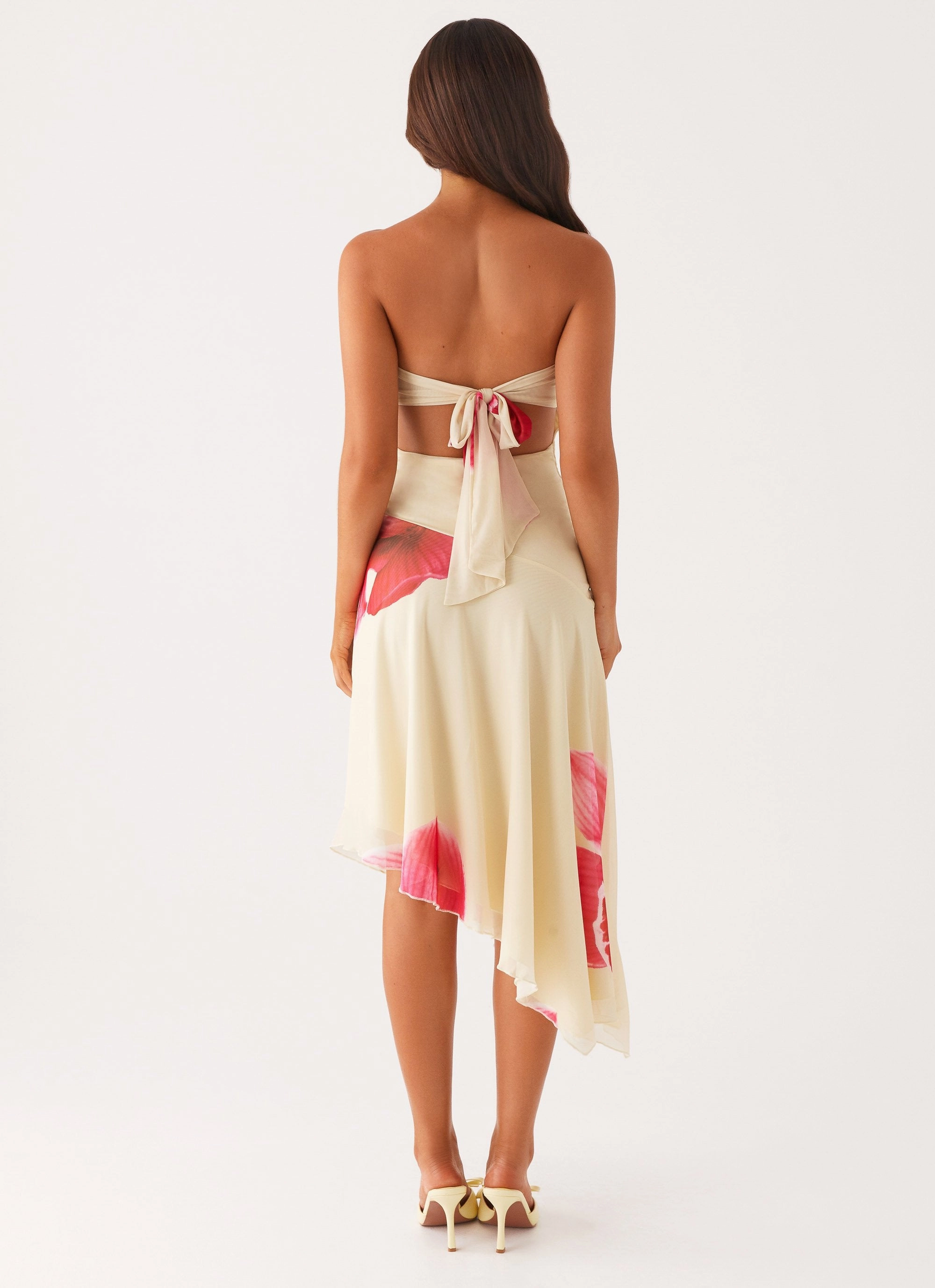 Cozy Silhouette Mariposa Midi Dress - Orchid Yellow