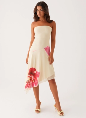 Knot-Detail Mariposa Midi Dress - Orchid Yellow