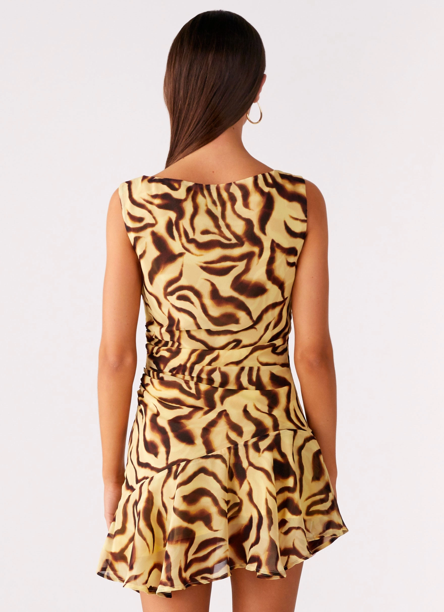 Maris Asymmetrical Mini Dress - Laguna Print Hot Now Tailored Fit