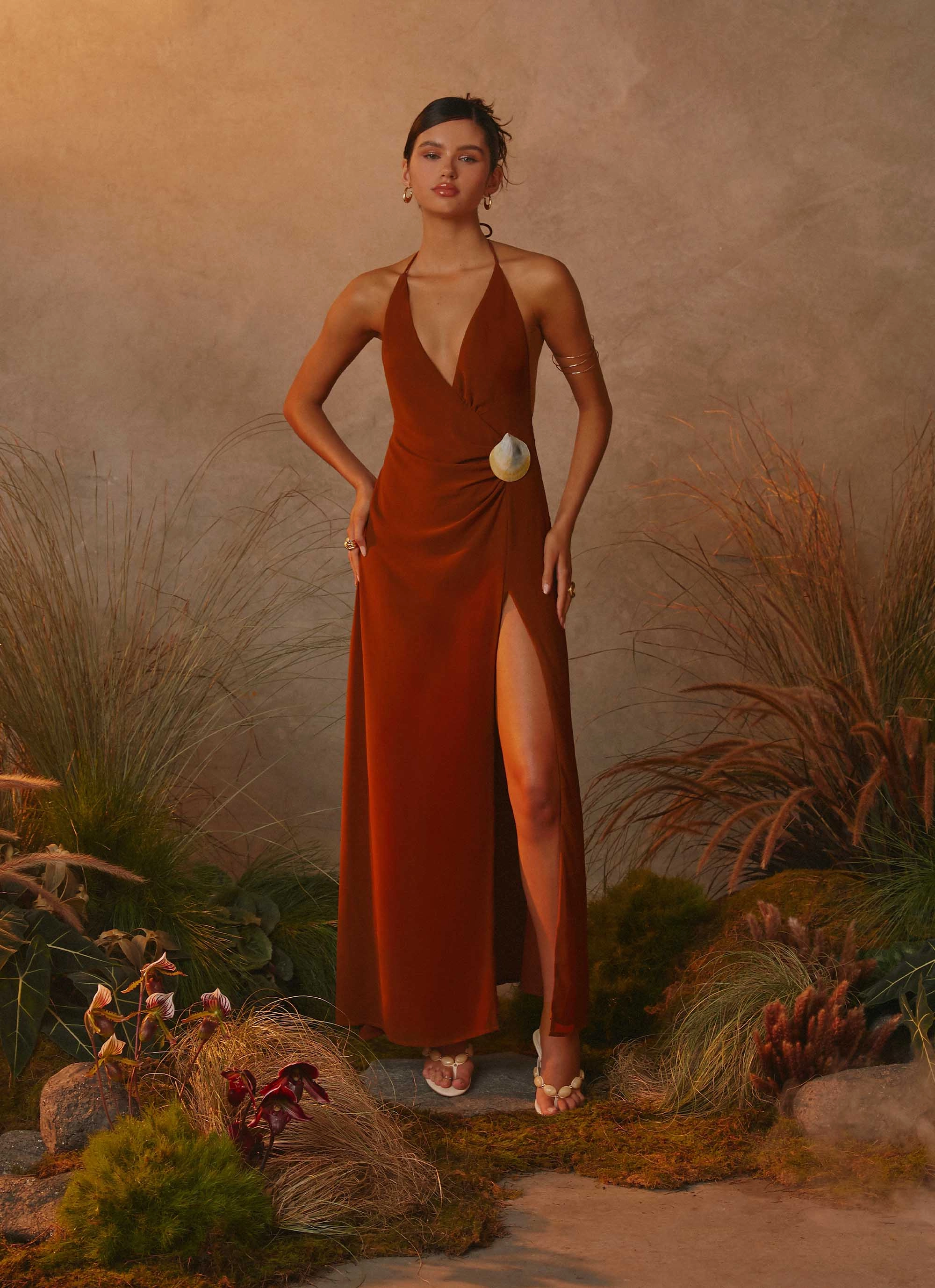 Marjoram Maxi Dress - Chocolate Holiday Wear Summer Mood