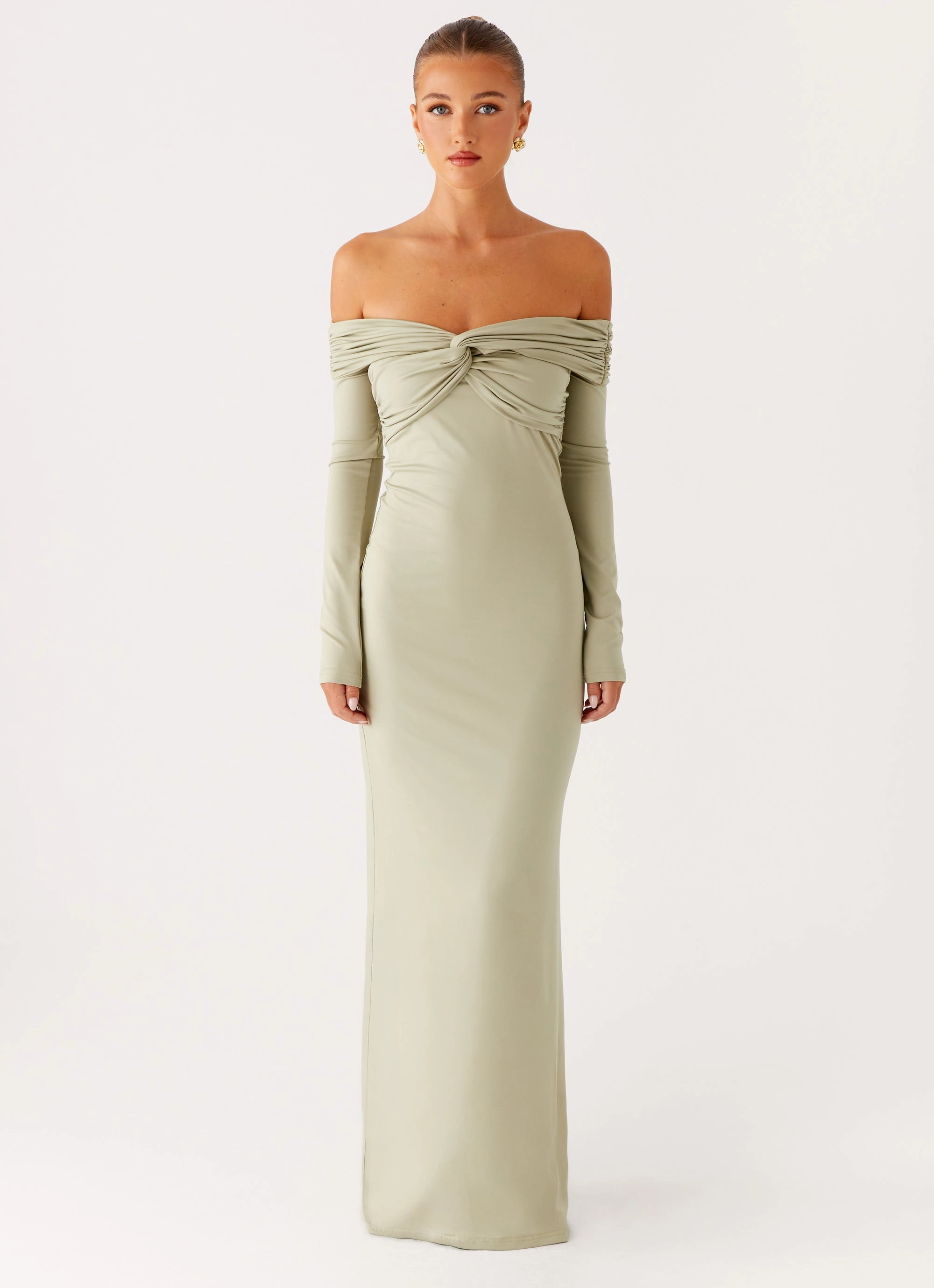 Marla Long Sleeve Maxi Dress - Sage Slim Form