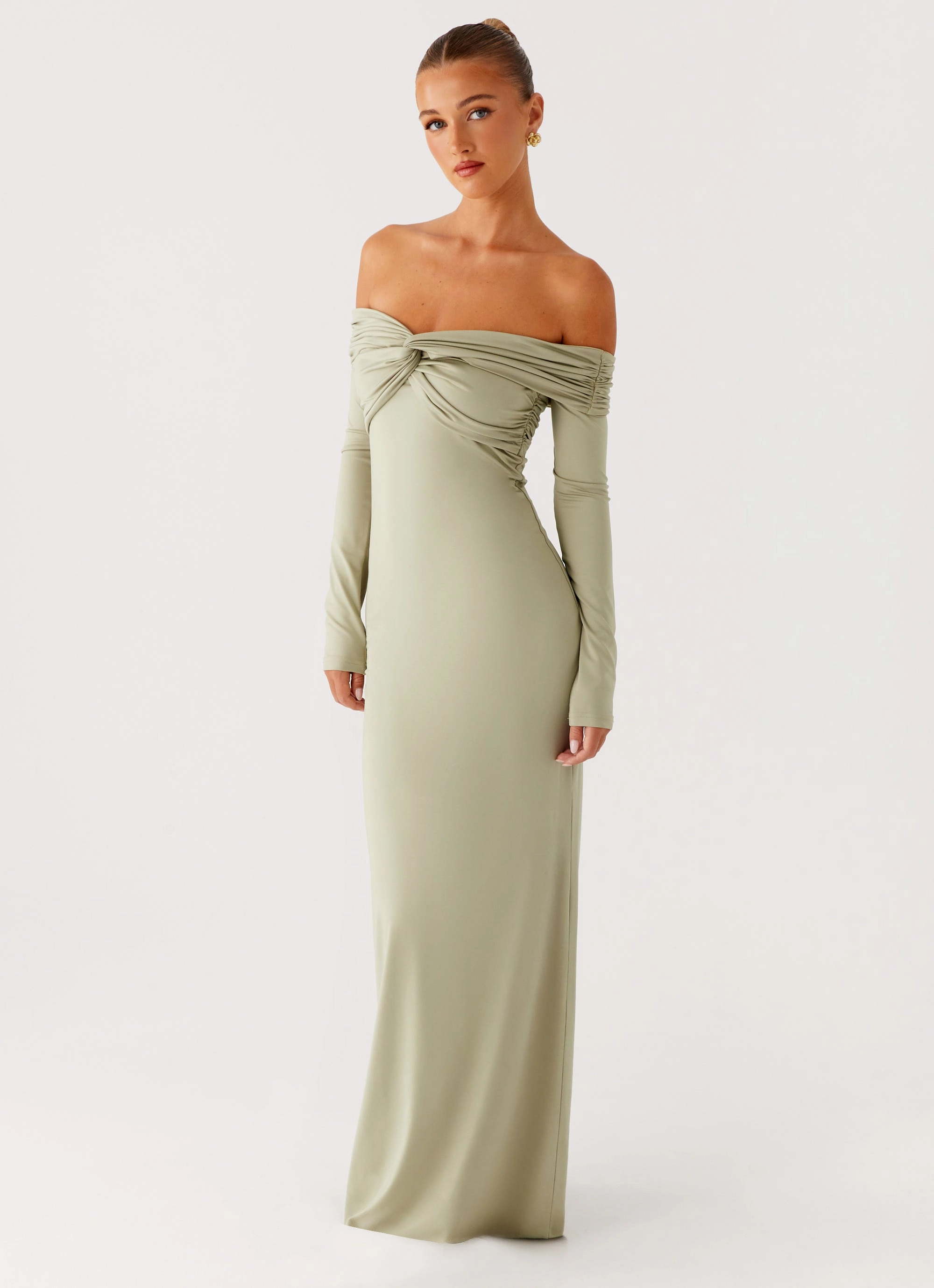 Marla Long Sleeve Maxi Dress - Sage Contemporary Look Chill Design
