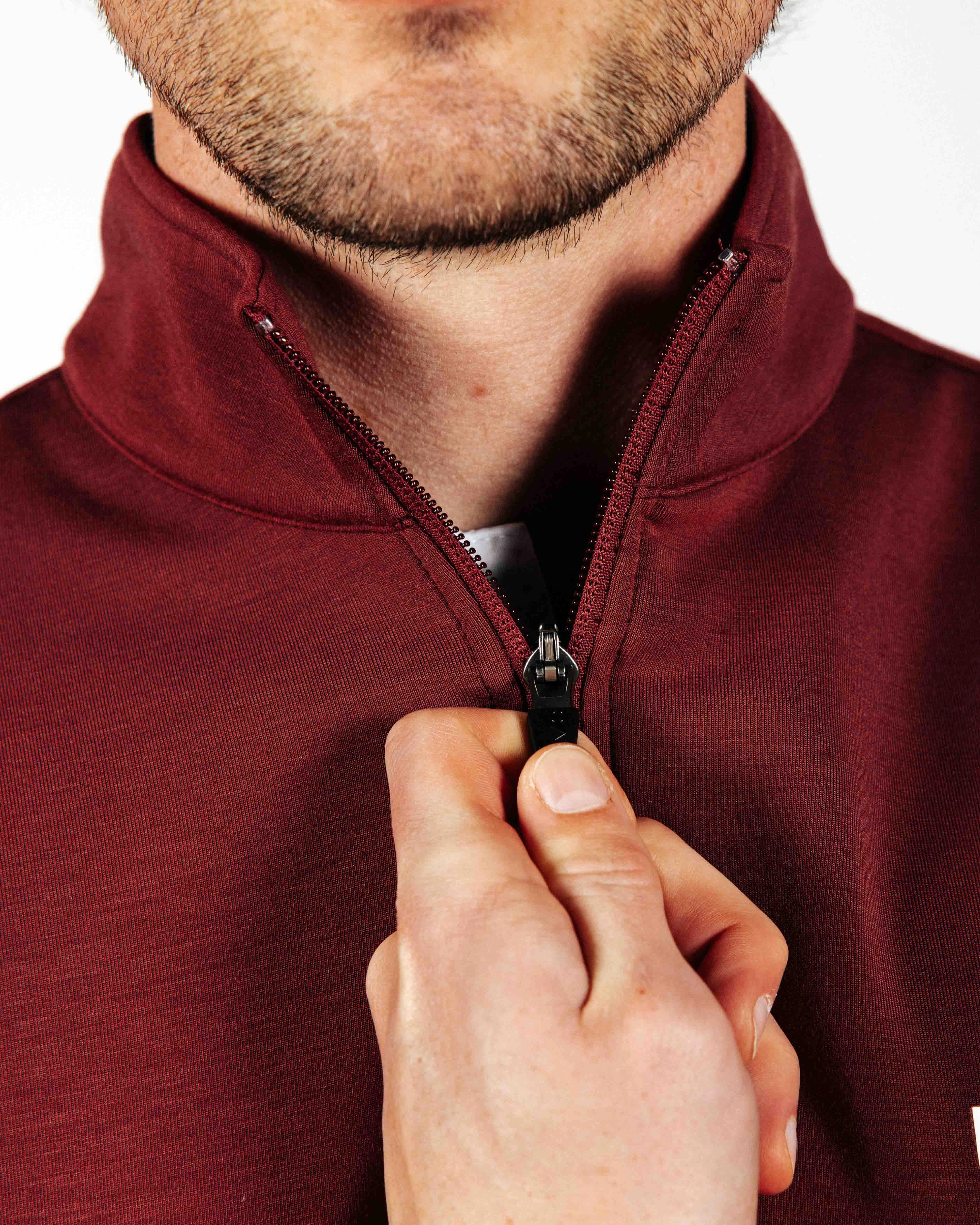 Maroon Quarter Zip Vest NeutralPalette Cozy Wear