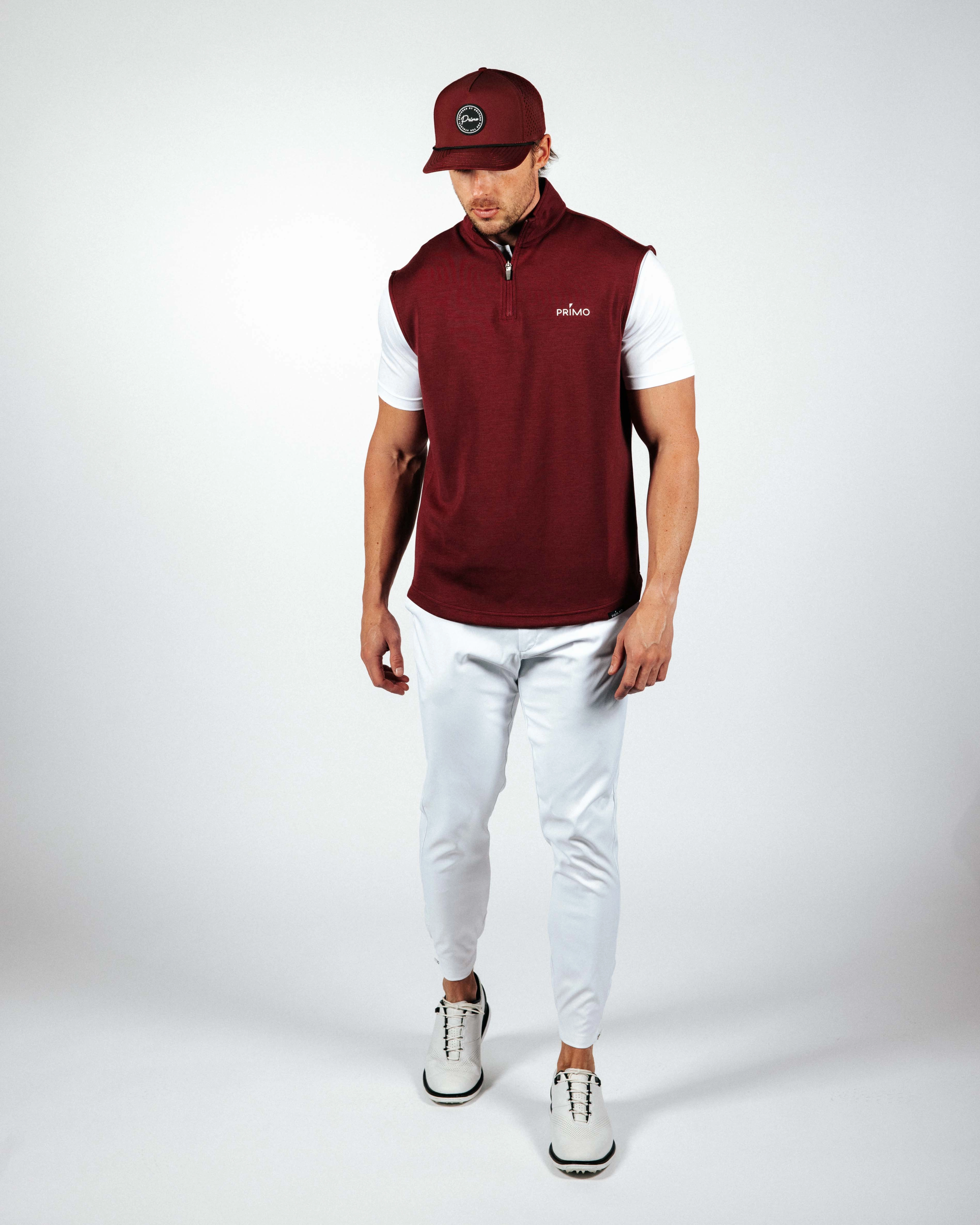 FrictionResistant Edges Bold Patterns Maroon Quarter Zip Vest