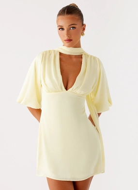 Mary Mini Dress - Yellow Easy Texture