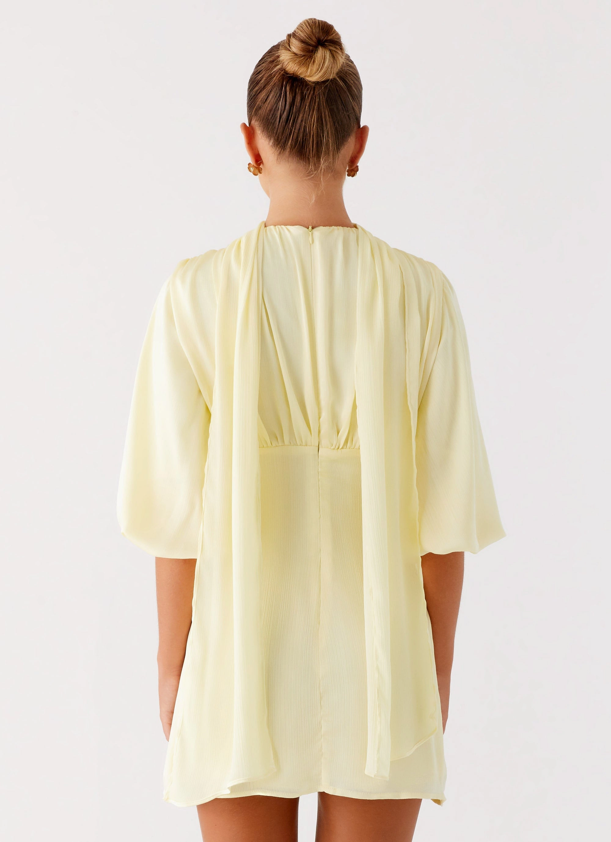 Mary Mini Dress - Yellow Light Elegance Cozy Layers