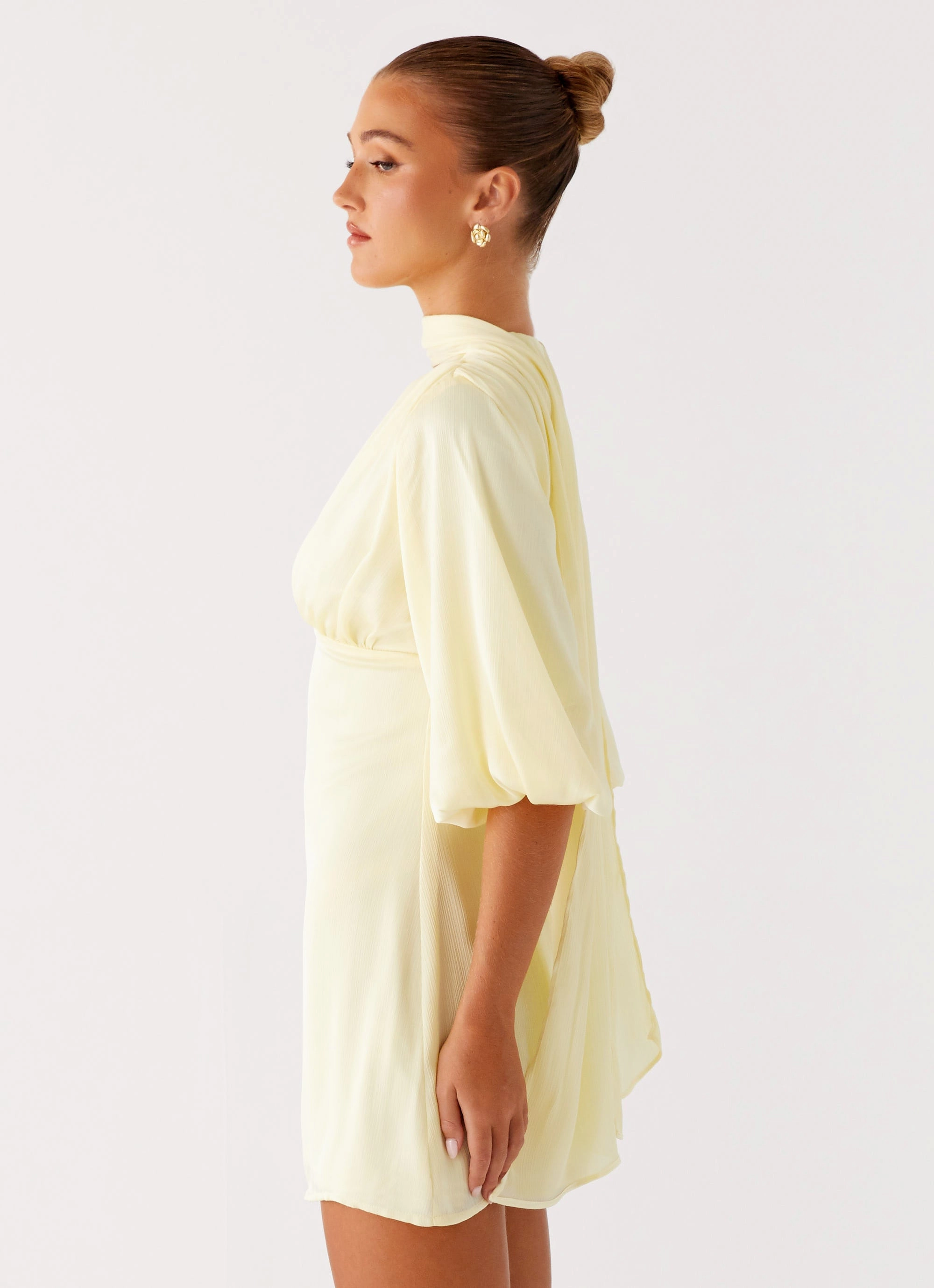 All Day Look Vibrant Tone Mary Mini Dress - Yellow