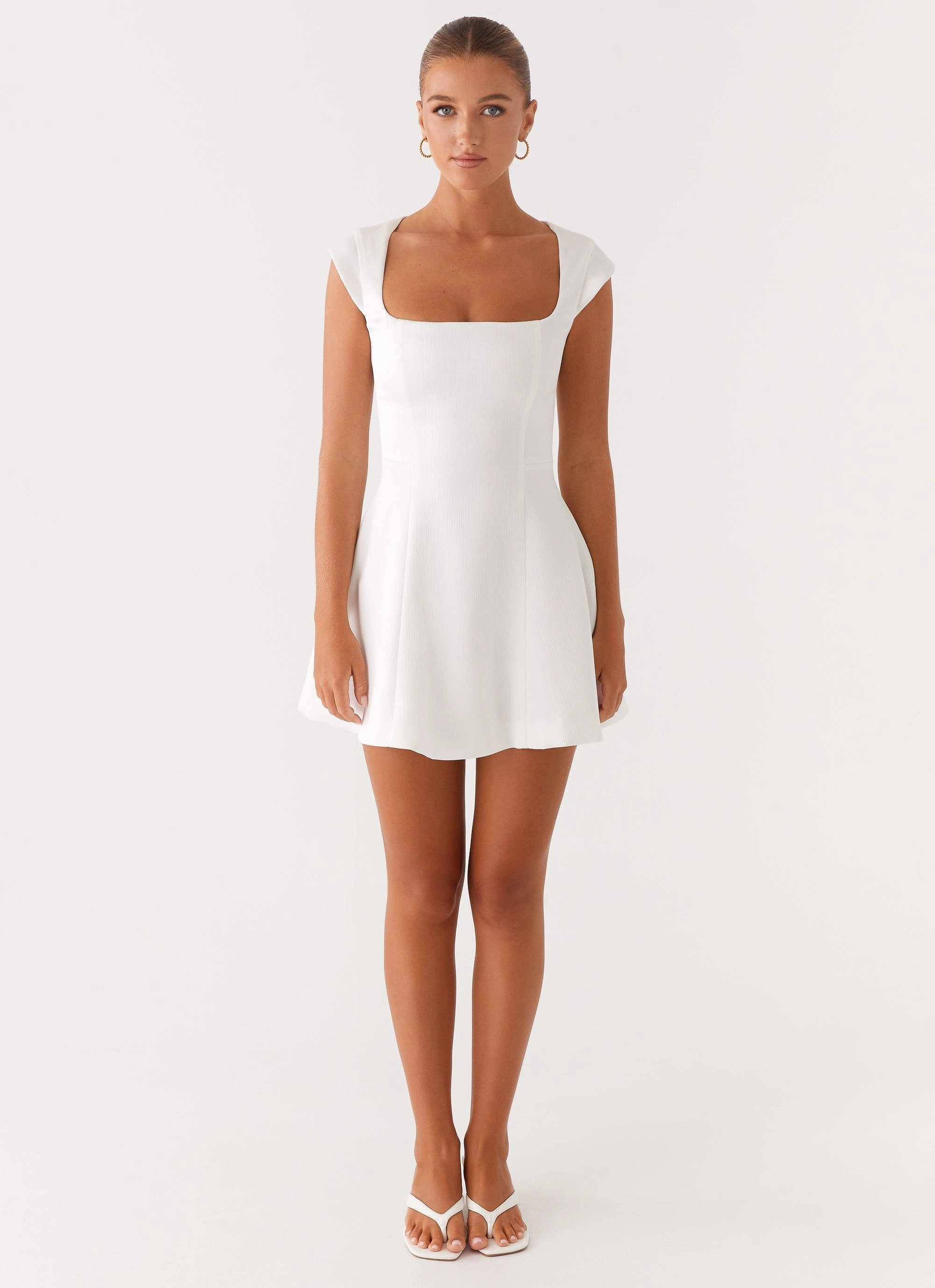 Maryjane Mini Dress - White Polished Finish