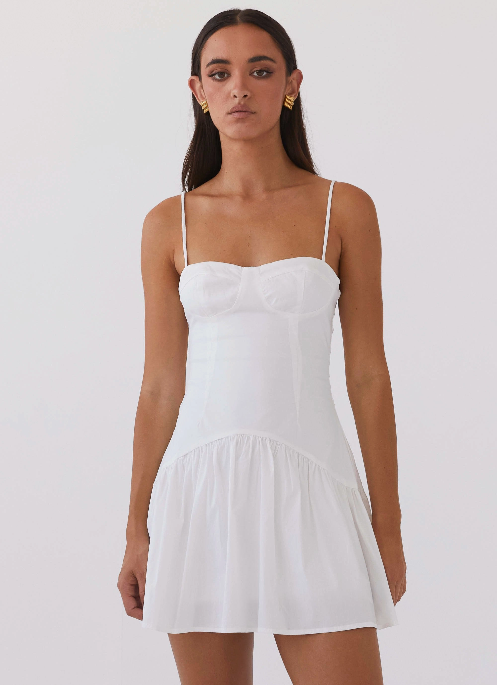 Endless Summer Mini Dress - White Relaxed Waist Fit Comfy Style