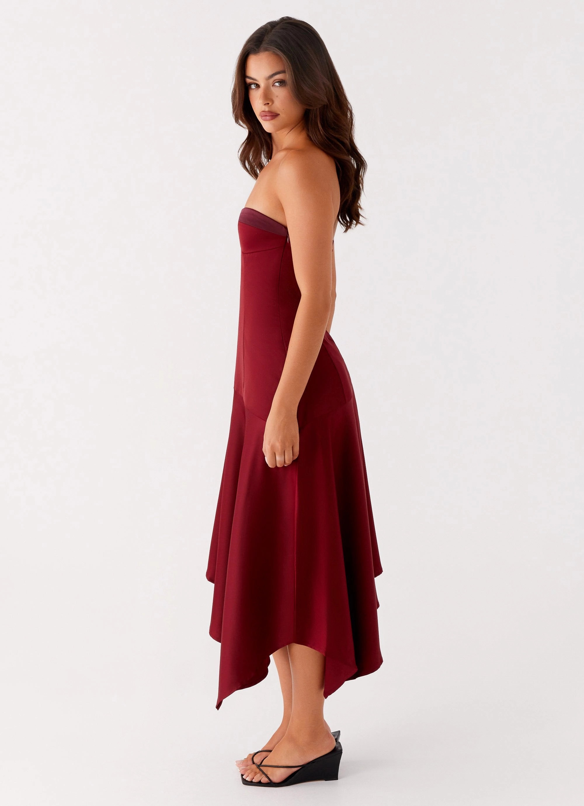 Statement-Buttons Matisse Midi Dress - Red