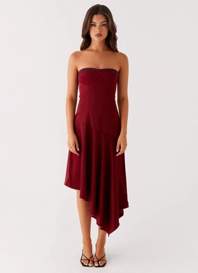 Refined Aesthetic Matisse Midi Dress - Red