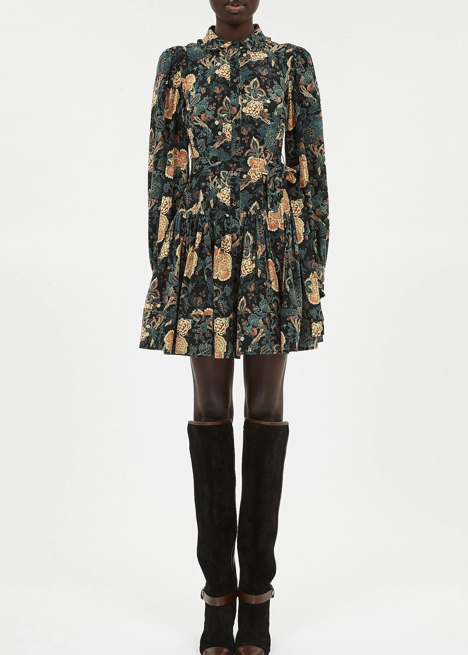 Timeless fitted silhouette Ulla Johnson Simona SIlk Long Sleeve Mini Dress