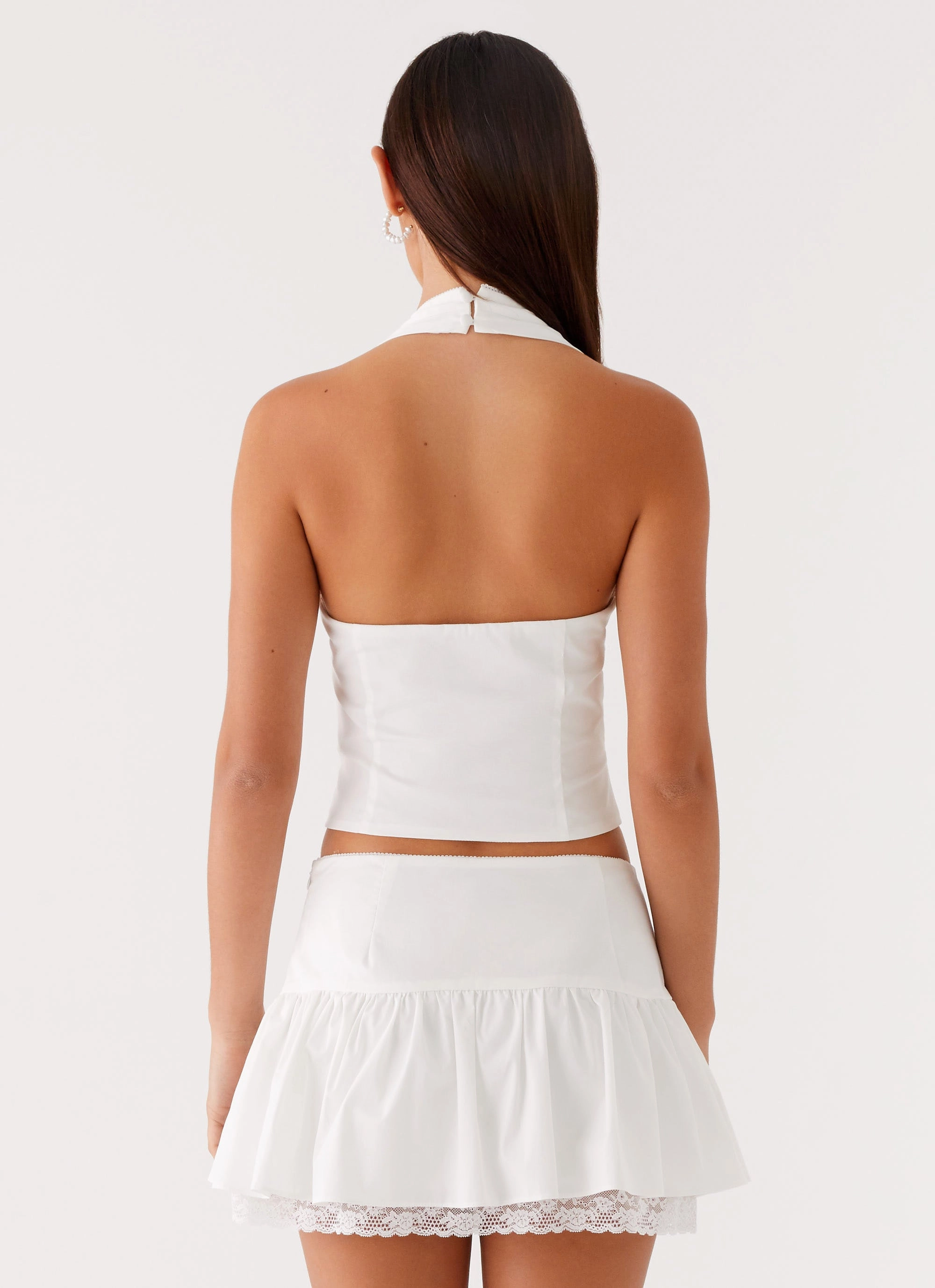 Mavis Mini Skirt - White Modern Waist