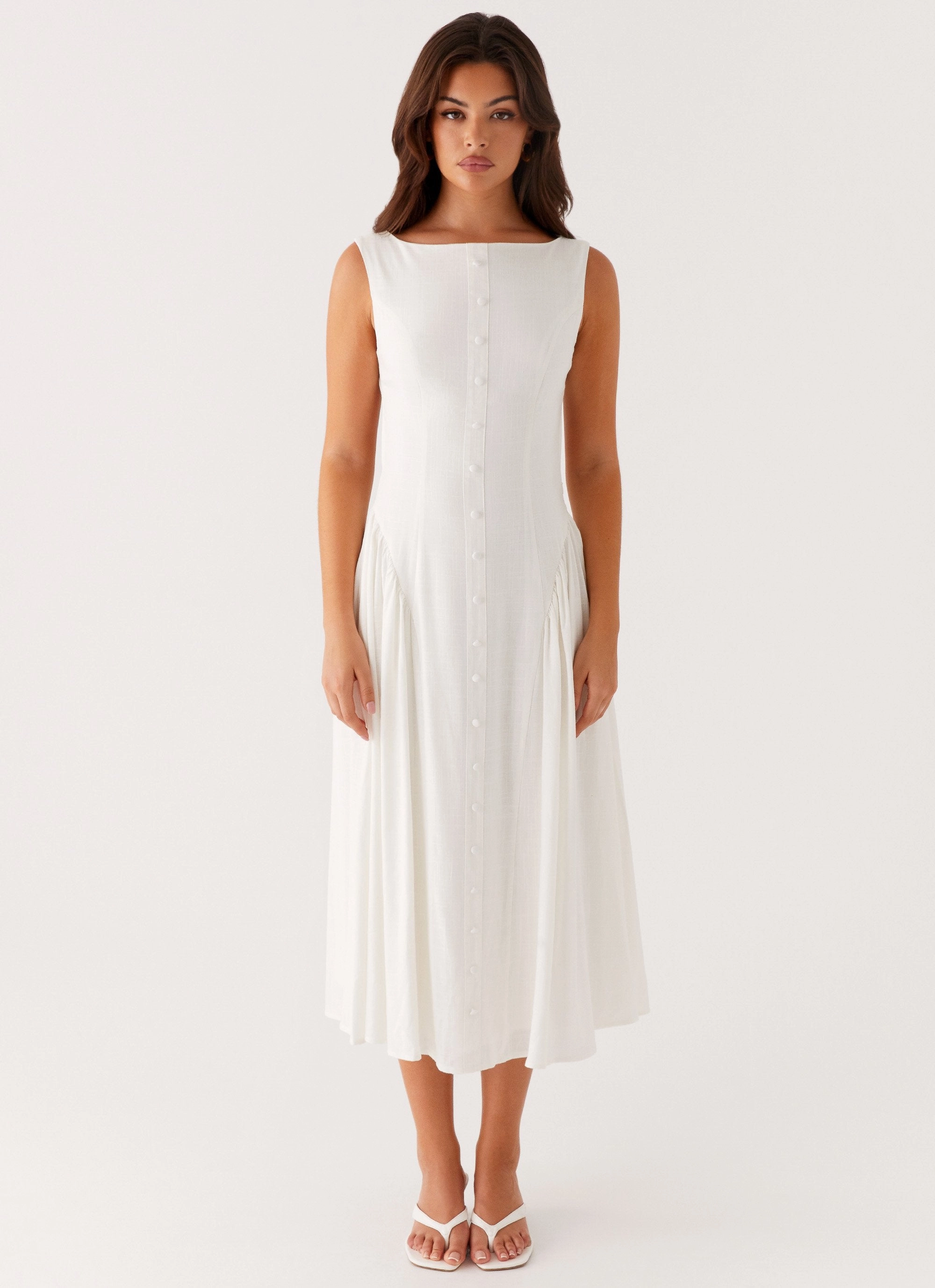 Maylah Midi Dress - White Stylish Vibe