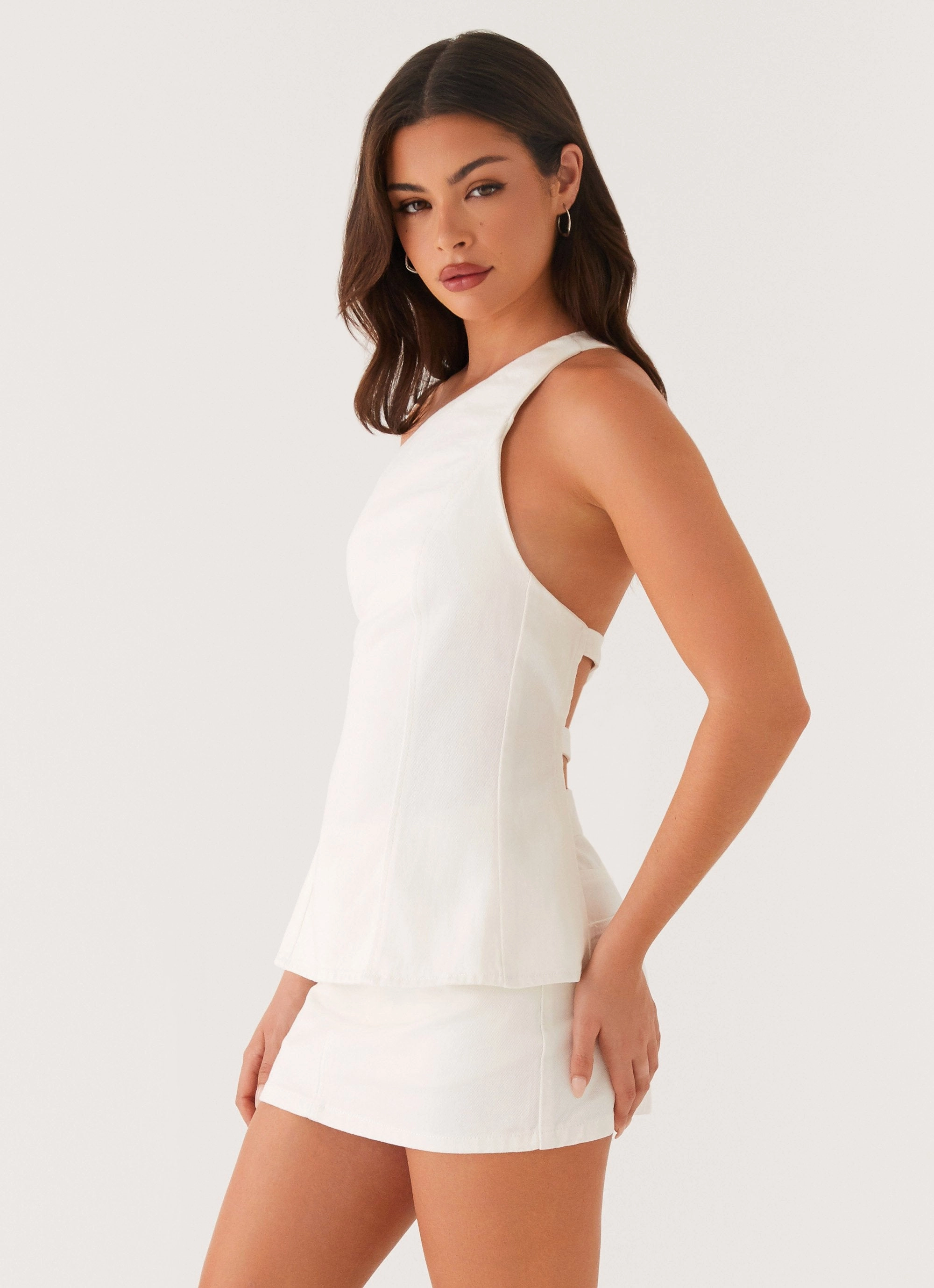 Maysa Denim Top - Ivory AllDay Comfort