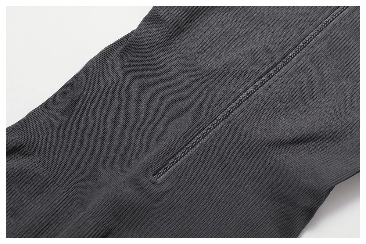 MB FASHION RIBBED PREMIUM LONG SLEEVE YOGA JUMPSUIT 6953LY