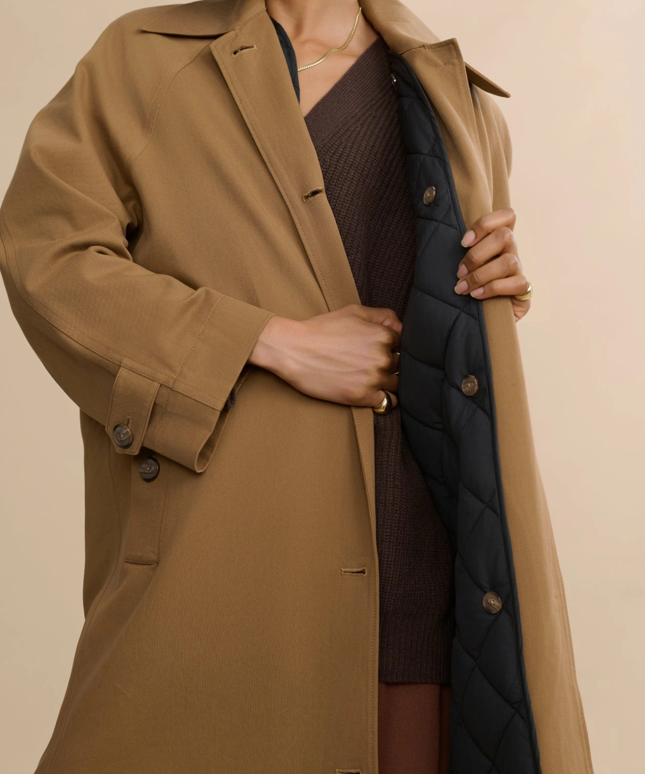 Shock Absorbent Padding Practical Layer McCall Trench Coat