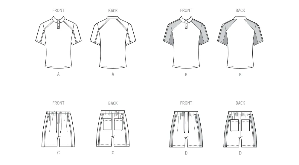 McCall's Sewing Pattern 8485 Men's Knit Tops and Shorts