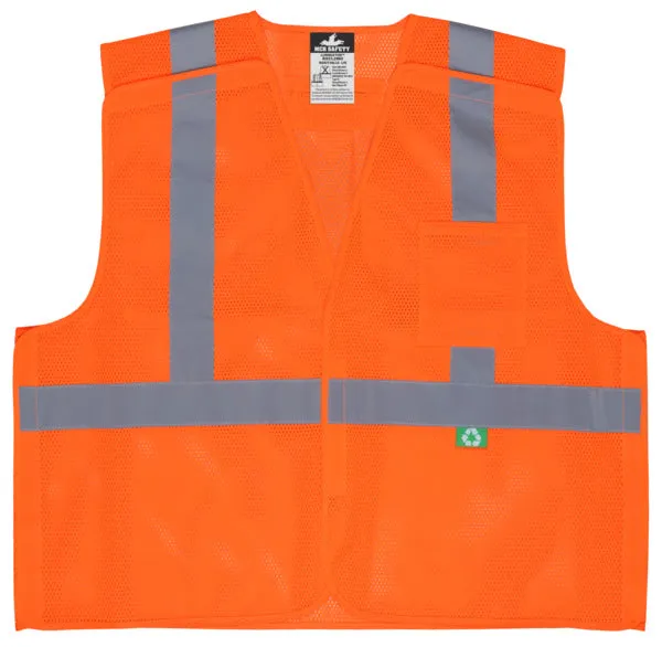 MCR Safety Recy. Mesh Vest,5 pt. break, CSA Cl. 2 M