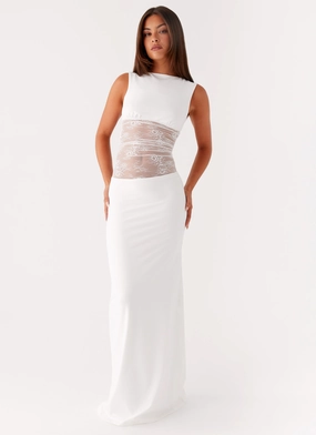 Cozy Balance Medina Lace Maxi Dress - White