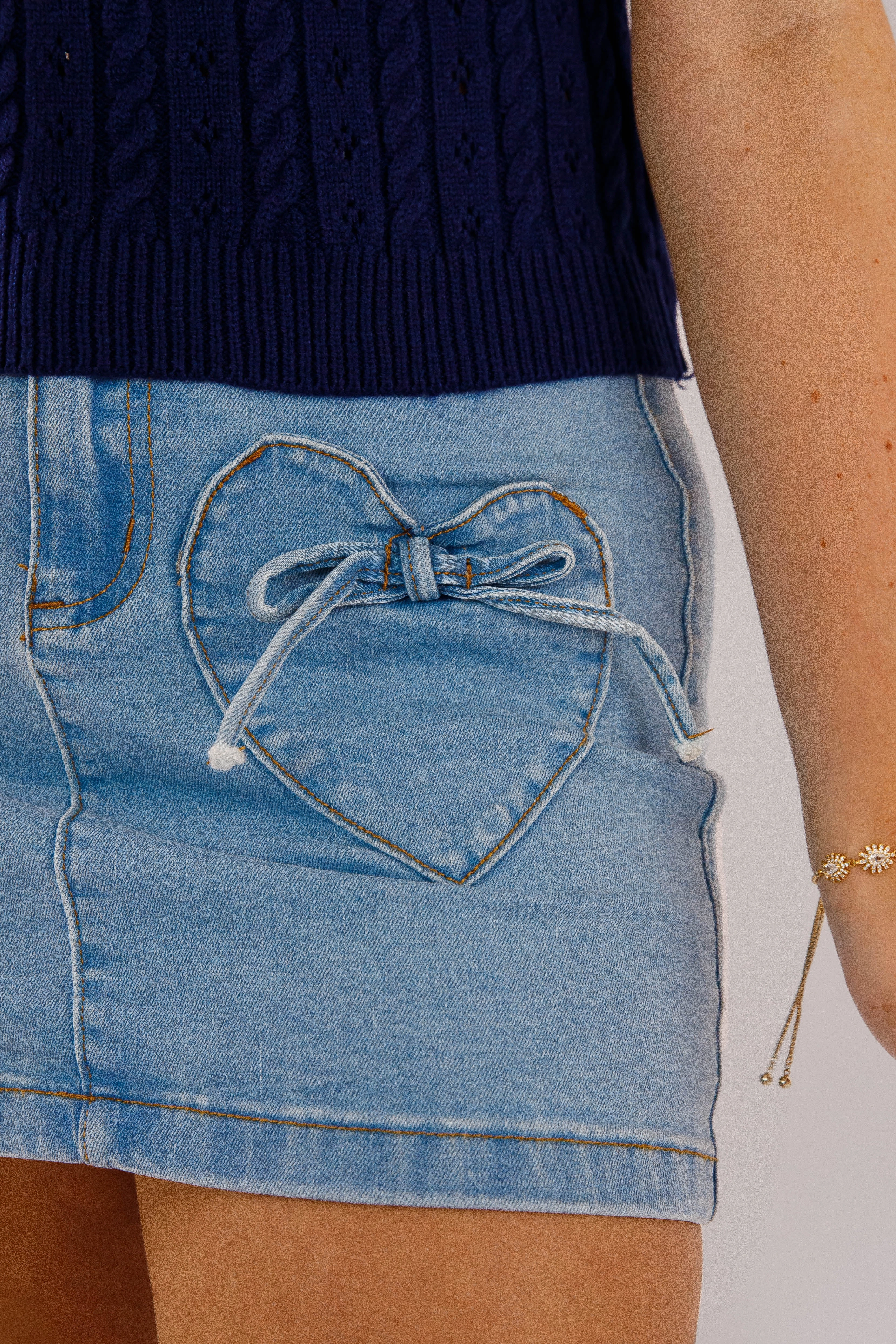 ArticulatedJoints clean look Meet Me Again Denim Mini Skirt