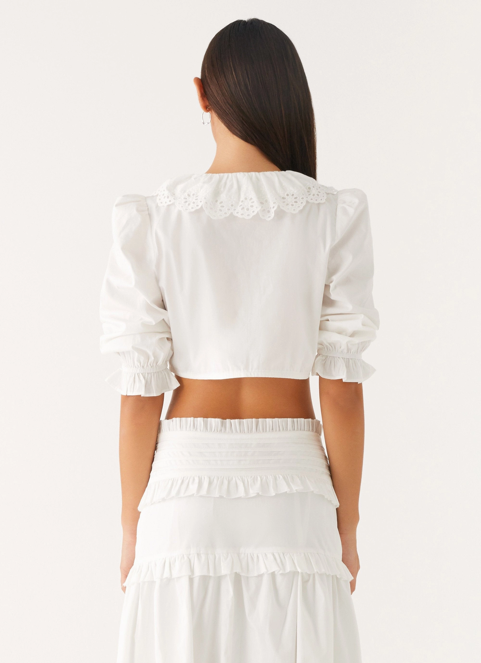 Melania Blouse - White Simple Shirt