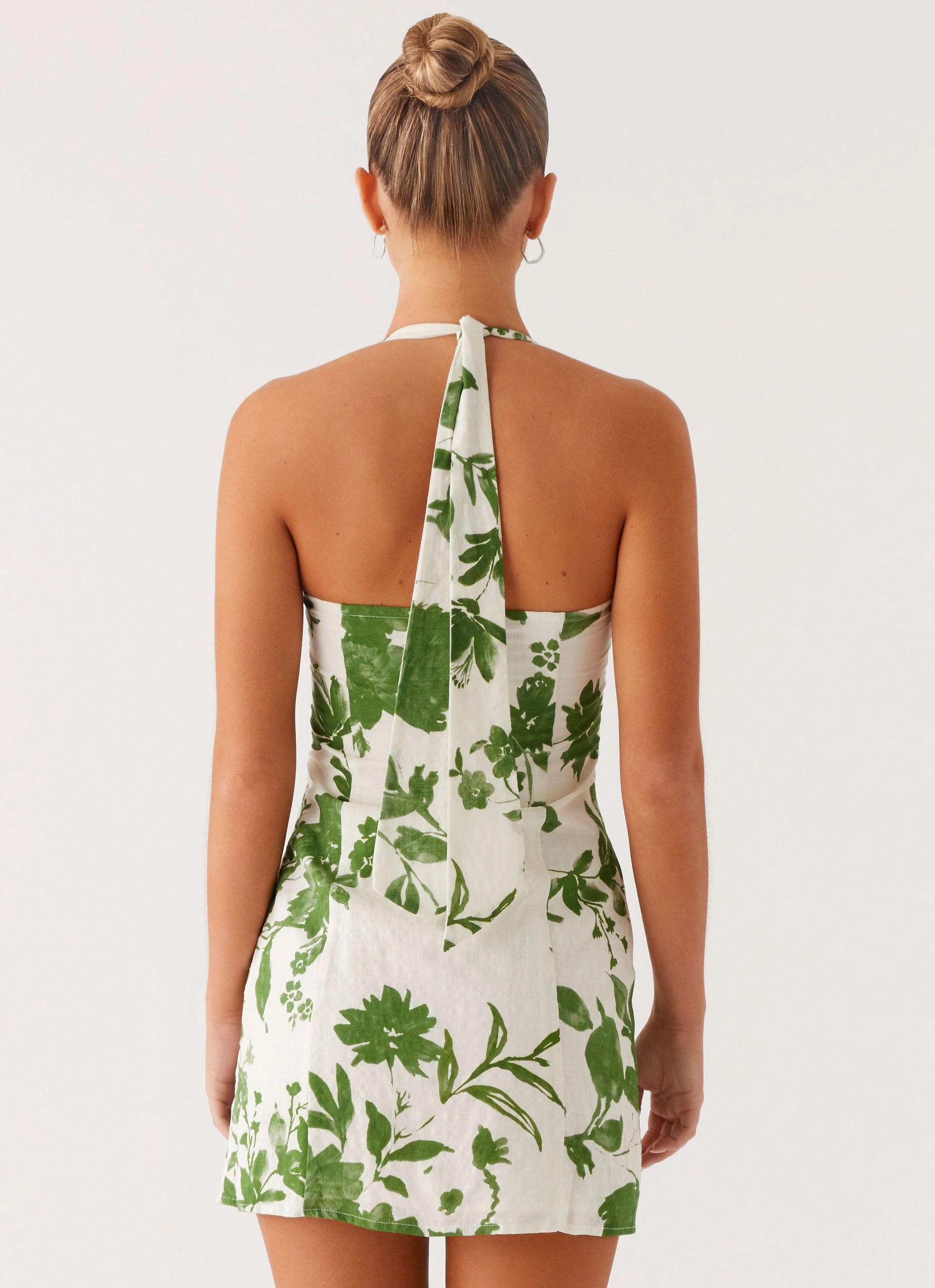 Wrap-Style Melora Mini Dress - Verdant Bloom