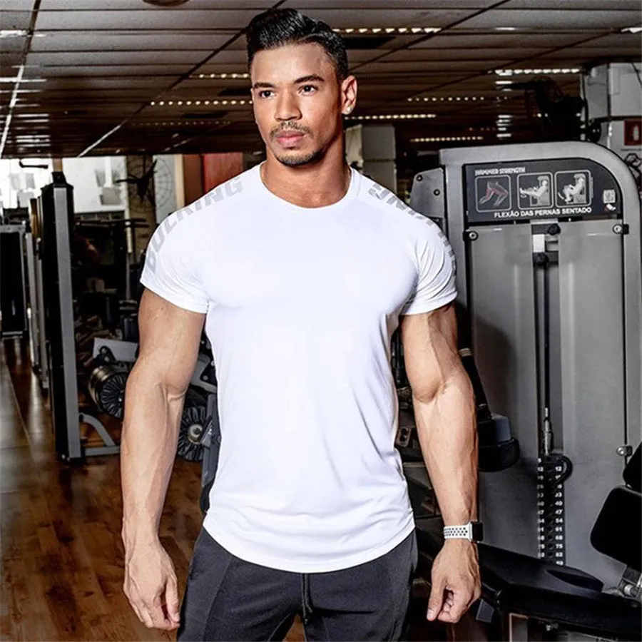 Men Quick dry T-shirt Running Sport Skinny Short Tee