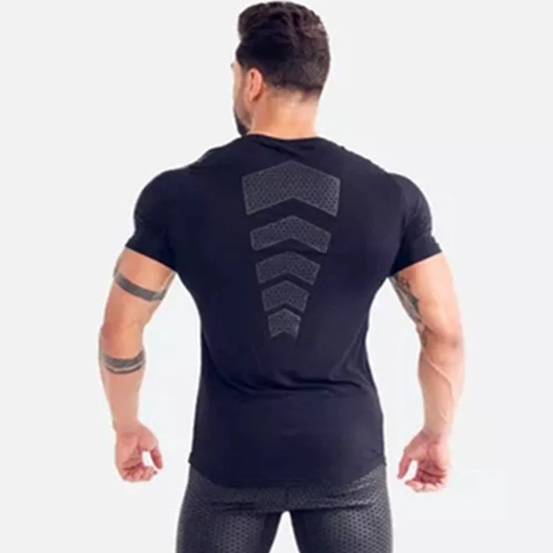 Men Quick dry T-shirt Running Sport Skinny Short Tee