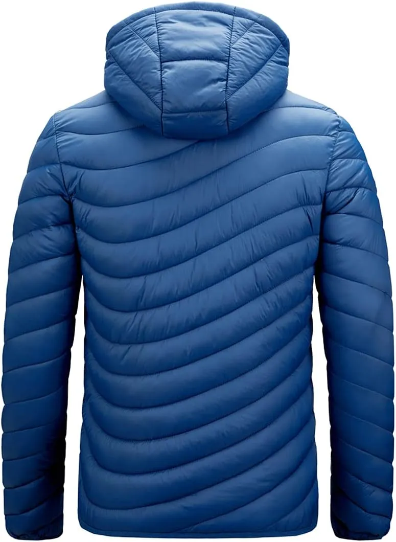 Men Winter Lightweight Coats Casual Large Size Track Hooded Jacket