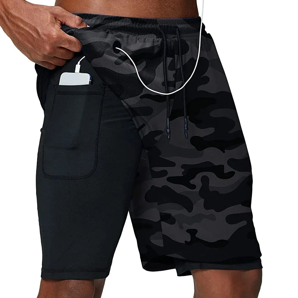Men's 2-in-1 Quick Dry Running Gym Shorts