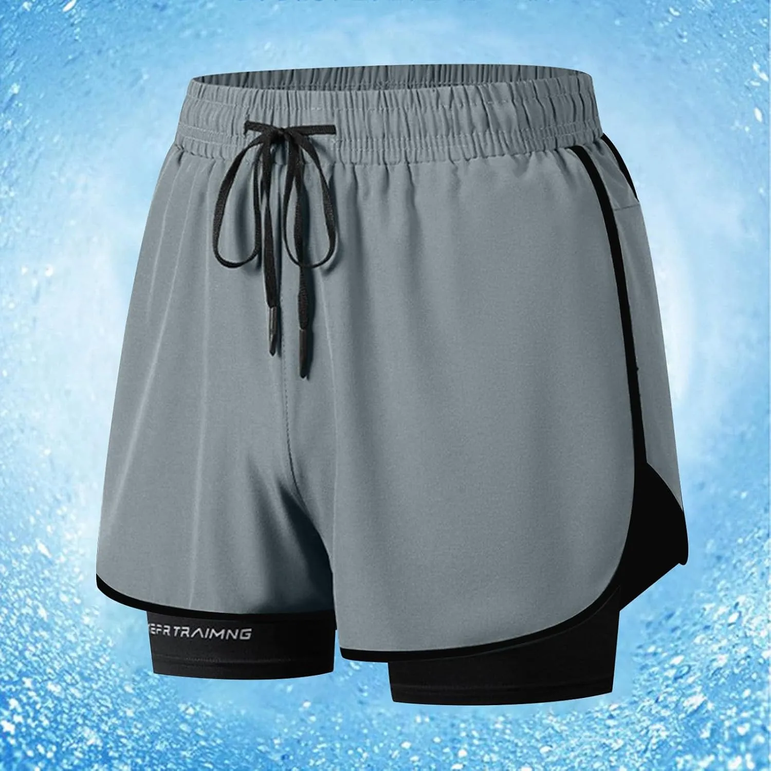 Men's 2 in 1 Running Shorts Quick Dry Workout Gym Short Pants with Compression Liner Tennis Training Athletic Shorts