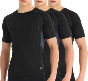 Men's 3-Pack Compression Shirts: Moisture-Wicking, Quick-Dry Baselayer for Gym & Running