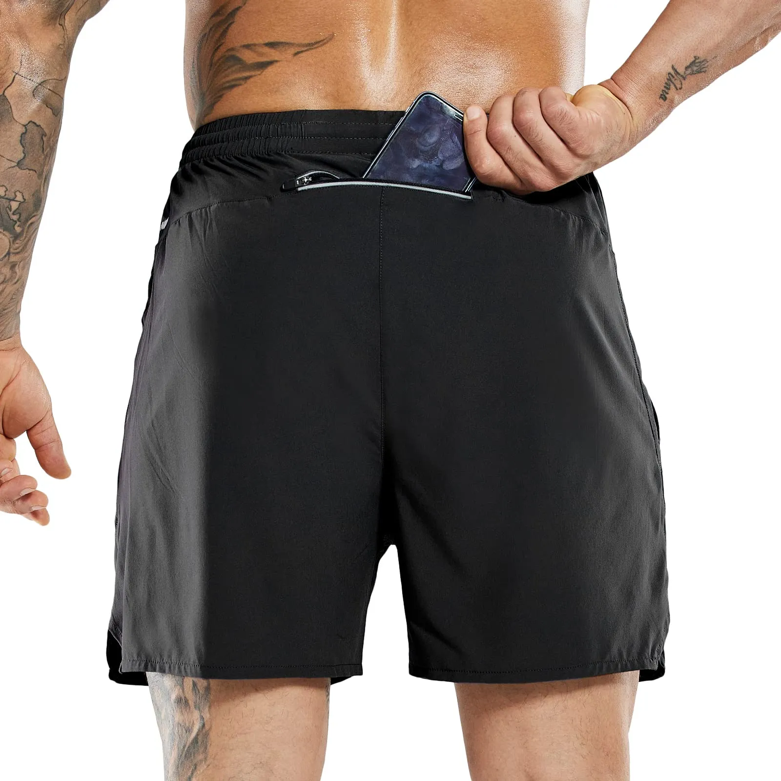 Men's 7 Inch Running Shorts Quick Dry with Zipper Pockets