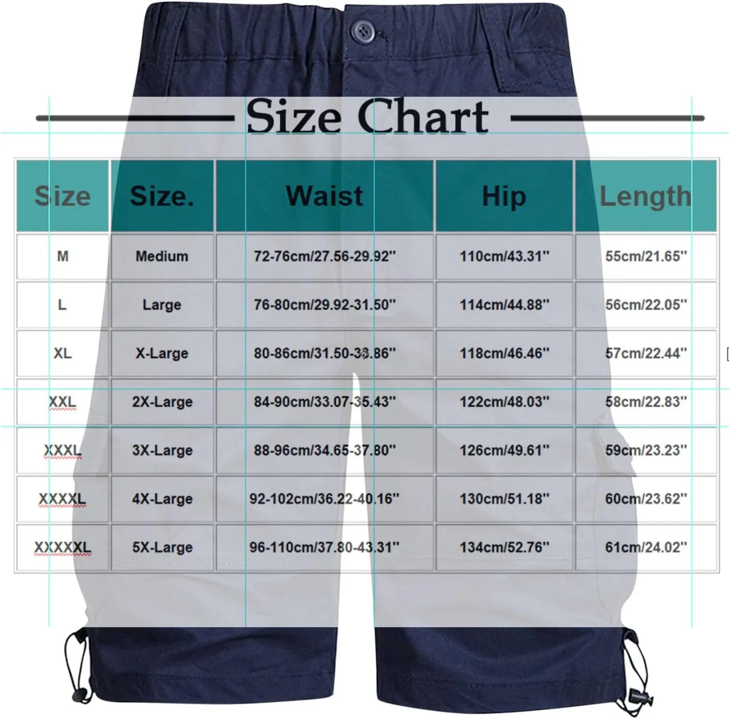 Men's Athletic Hiking Shorts Summer Outdoor Quick Dry Cargo Casual Work Hiking Elastic Waist Drawstring Beach Shorts