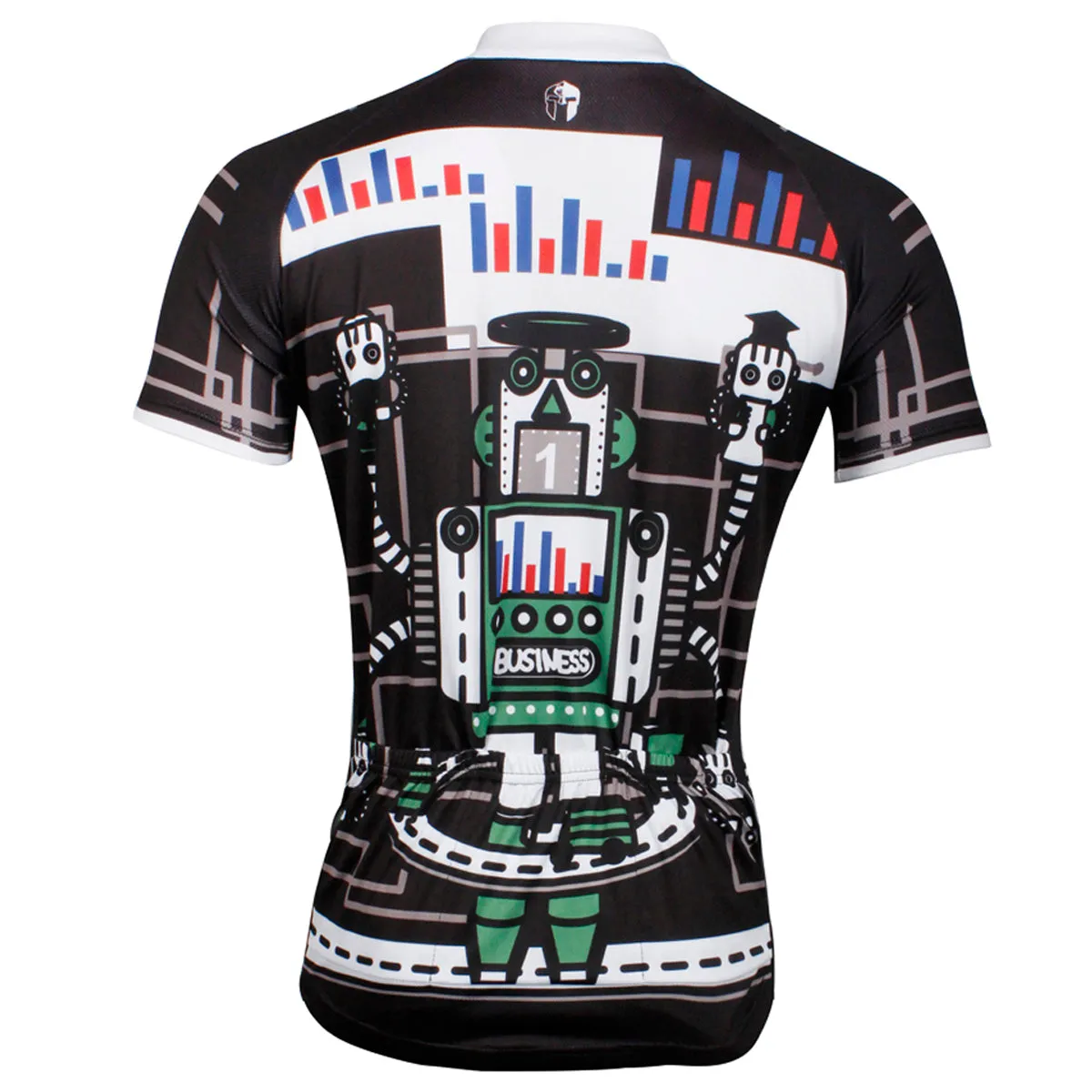 Men's Cycling Crazy Robot Pattern Bike Shirt Summer Short Sleeve NO.747