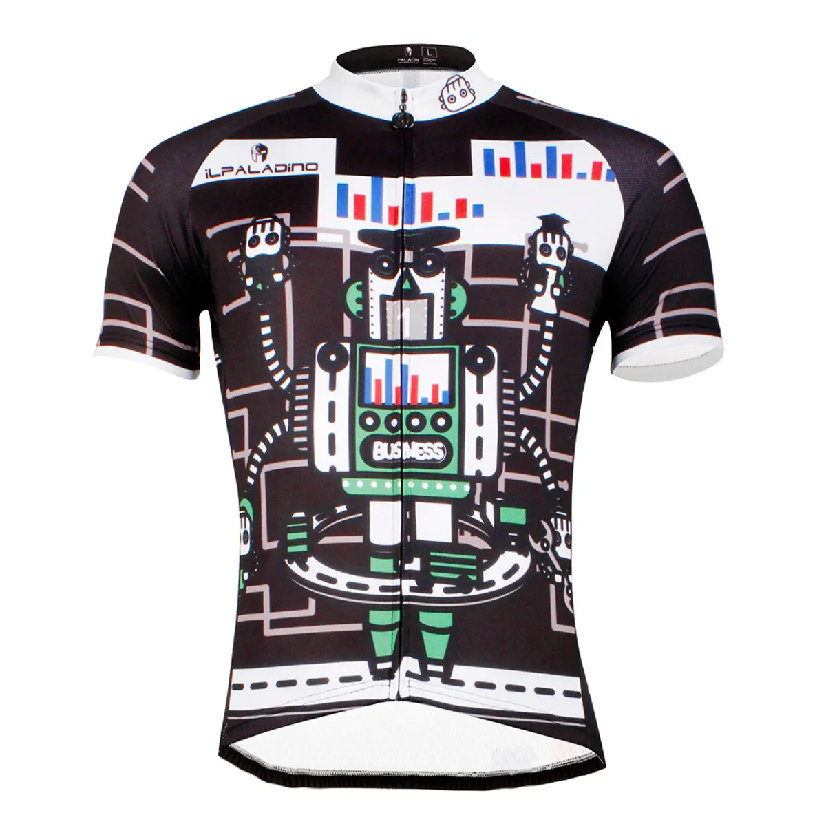 Men's Cycling Crazy Robot Pattern Bike Shirt Summer Short Sleeve NO.747