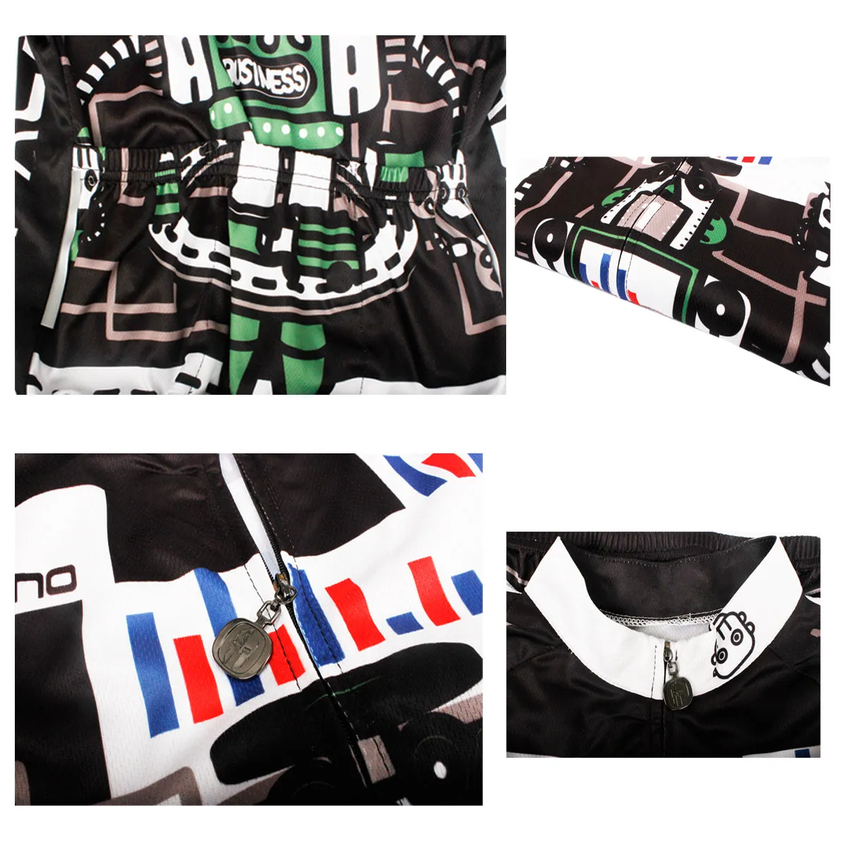 Men's Cycling Crazy Robot Pattern Bike Shirt Summer Short Sleeve NO.747