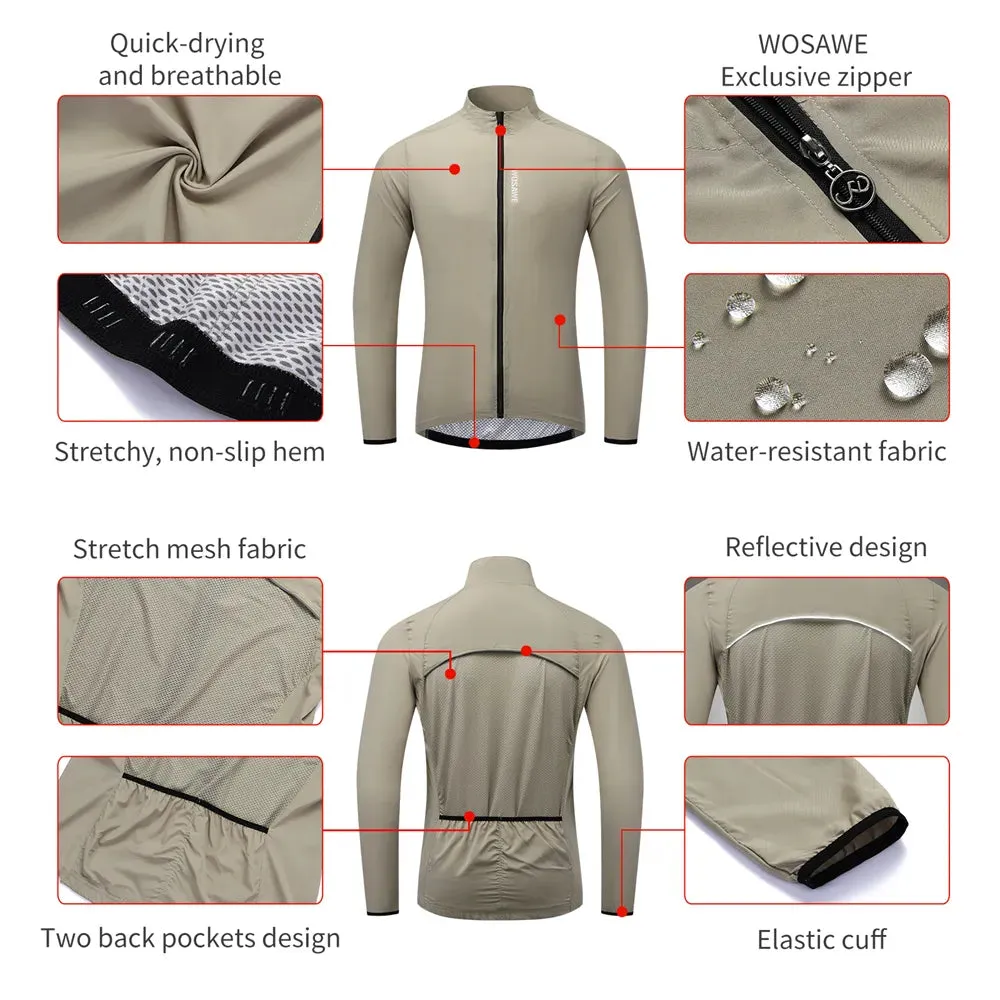 Men's Cycling Windbreaker Windproof Jacket Man Bicycle Jacket Ultralight Packable Road Bike Wind Jacket Vest Sleeveless