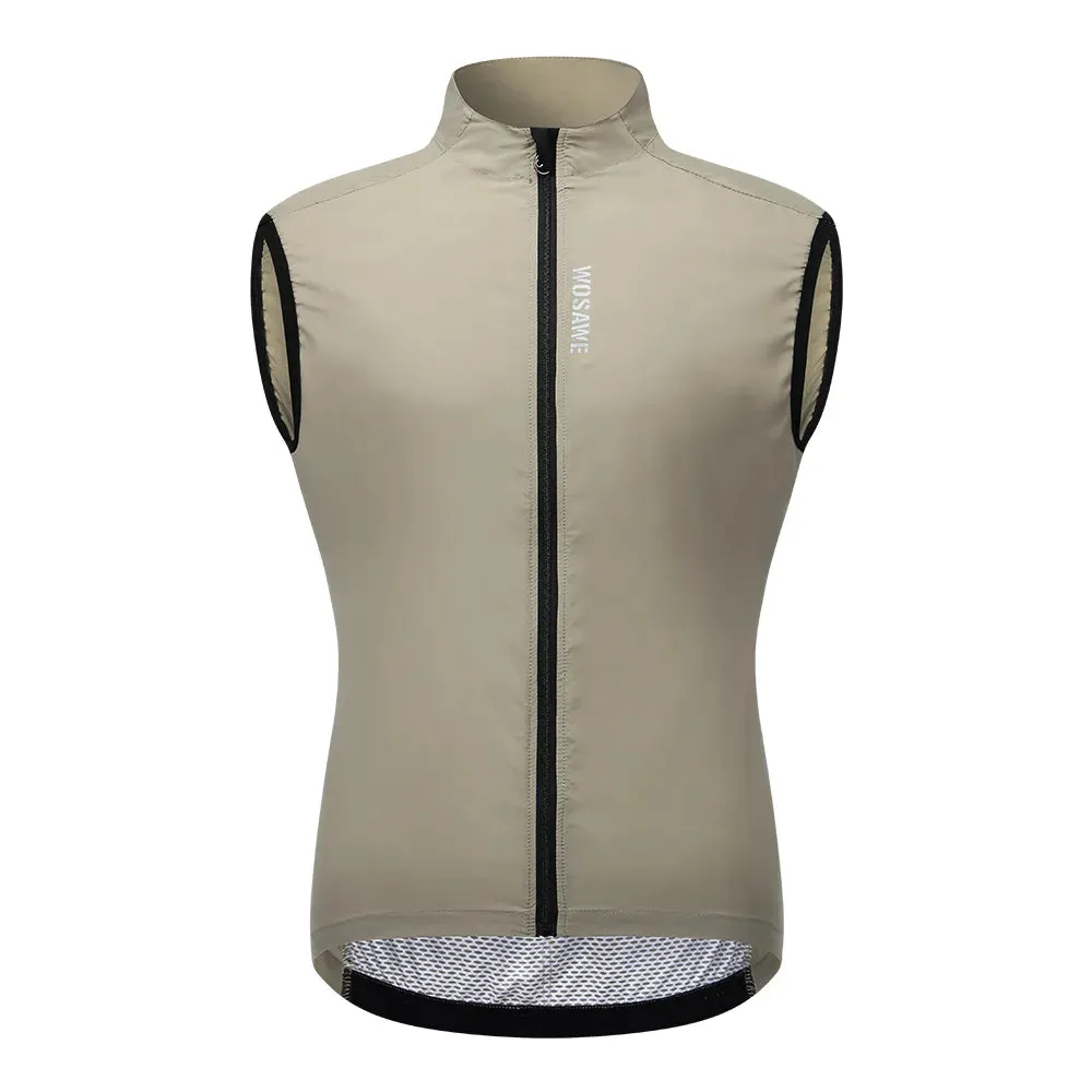Men's Cycling Windbreaker Windproof Jacket Man Bicycle Jacket Ultralight Packable Road Bike Wind Jacket Vest Sleeveless